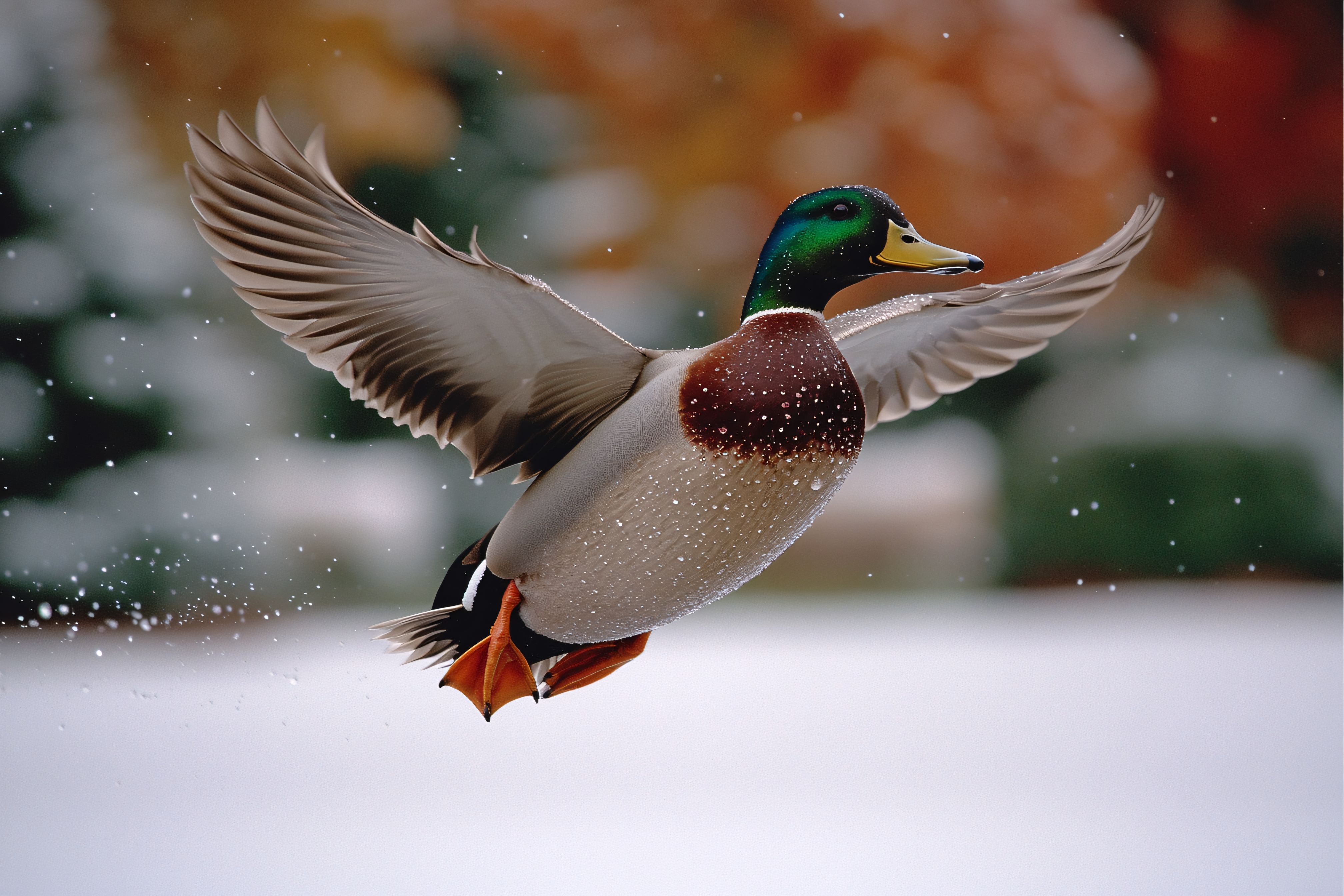 Mallard Duck In Flight