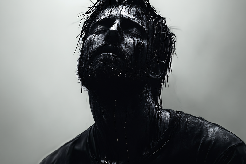 Man Drenched in Darkness