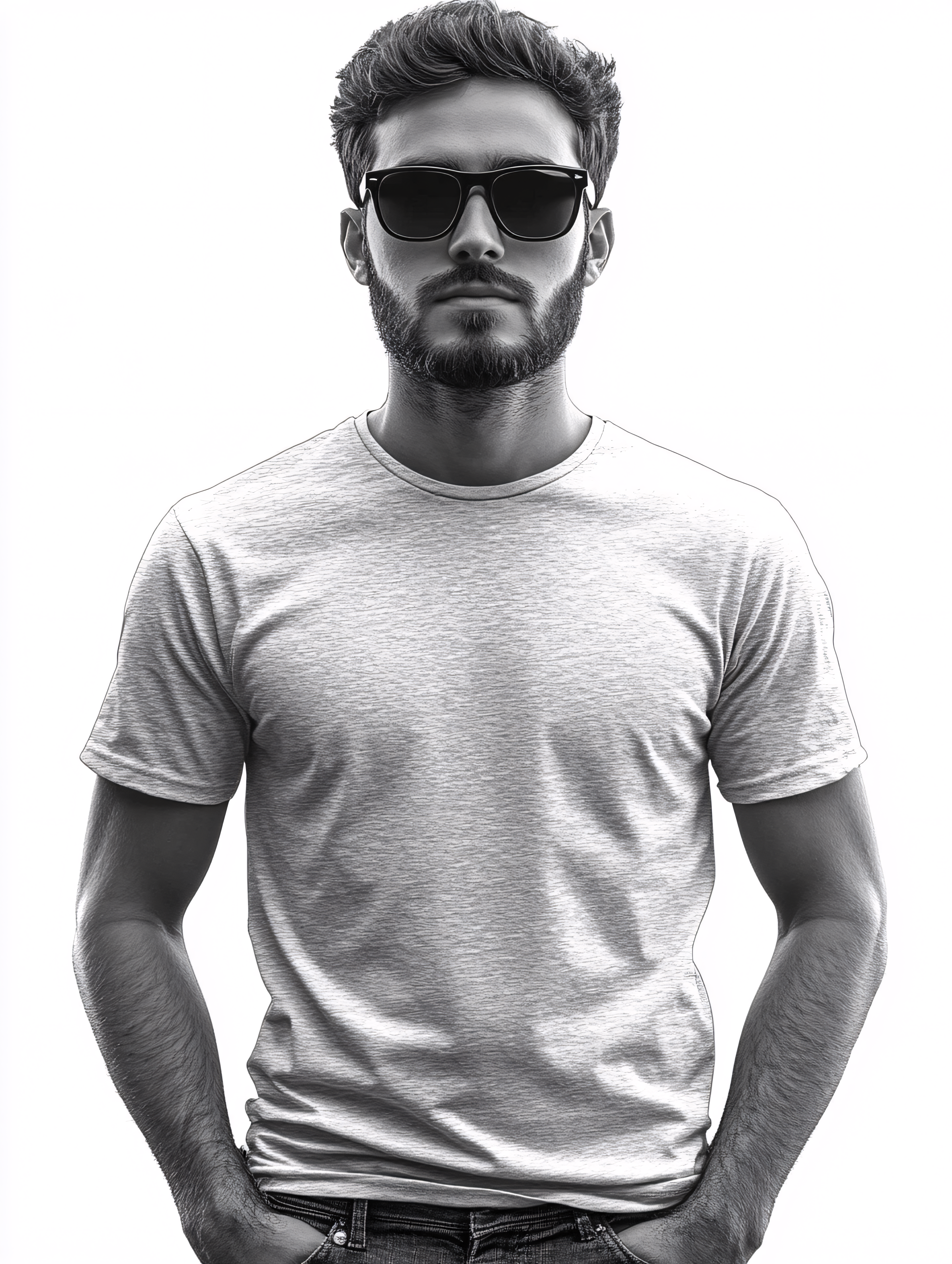 Man in Gray T-Shirt and Sunglasses