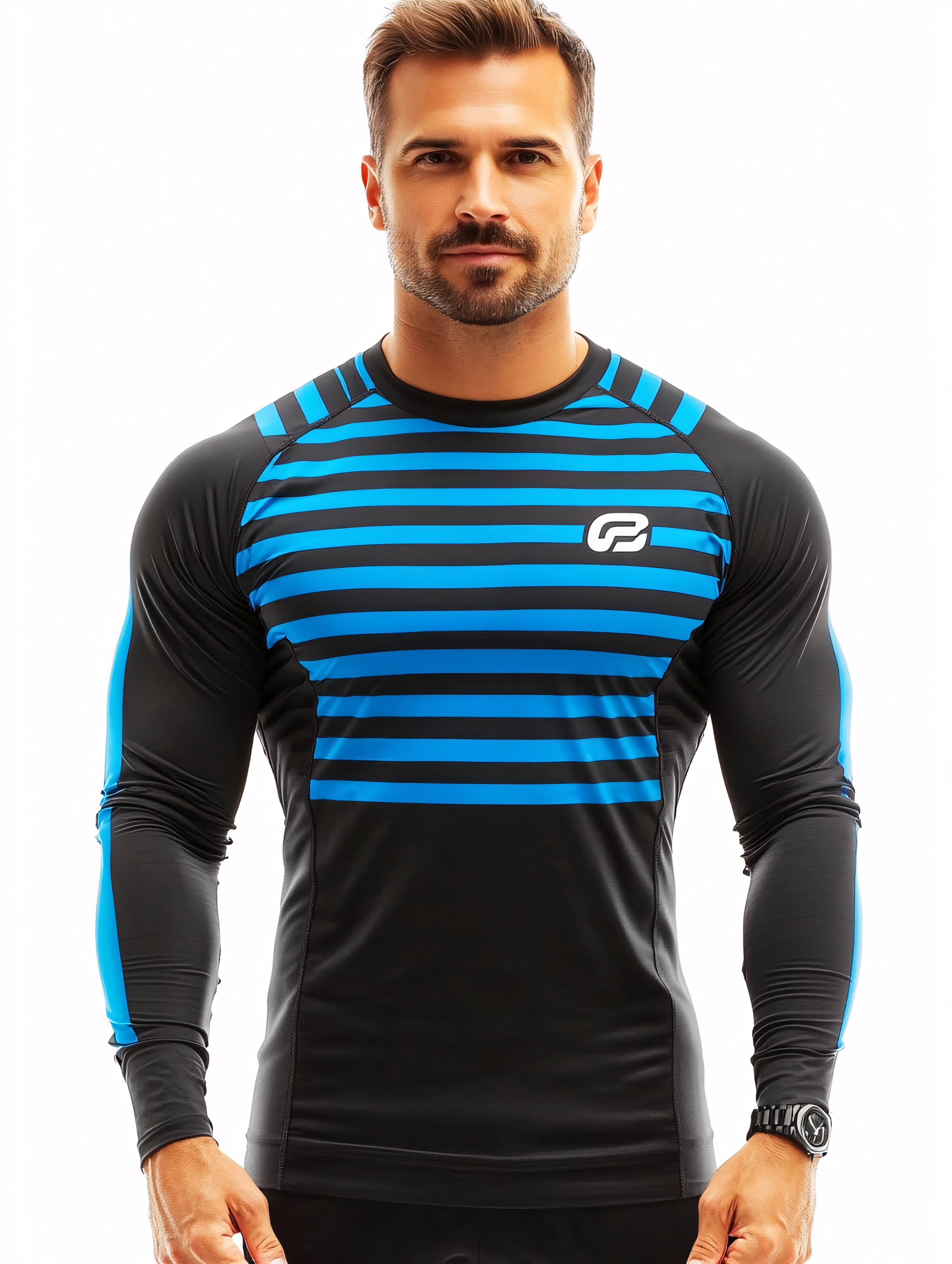 Man In Striped Sportswear
