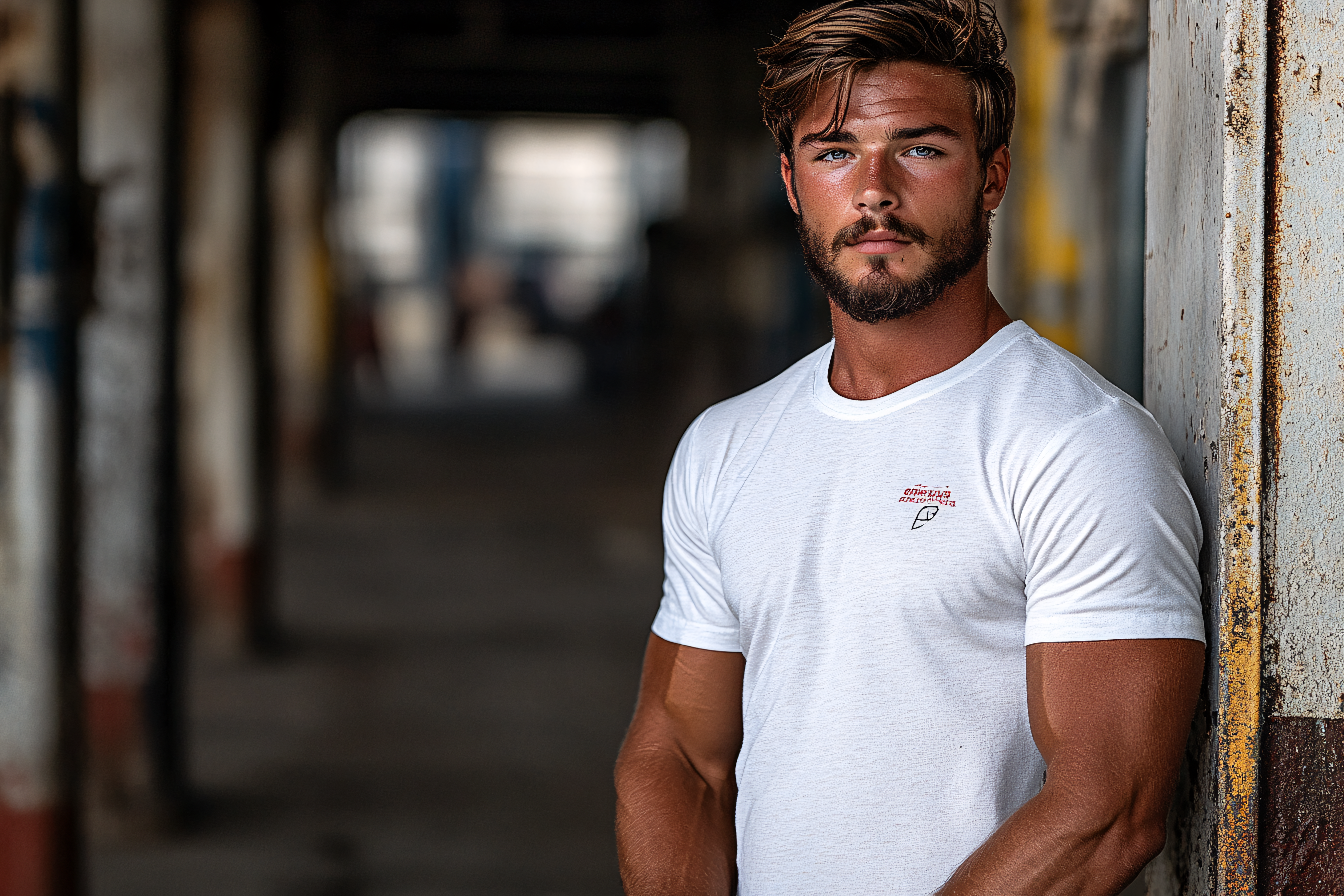 Man Leaning Against Wall