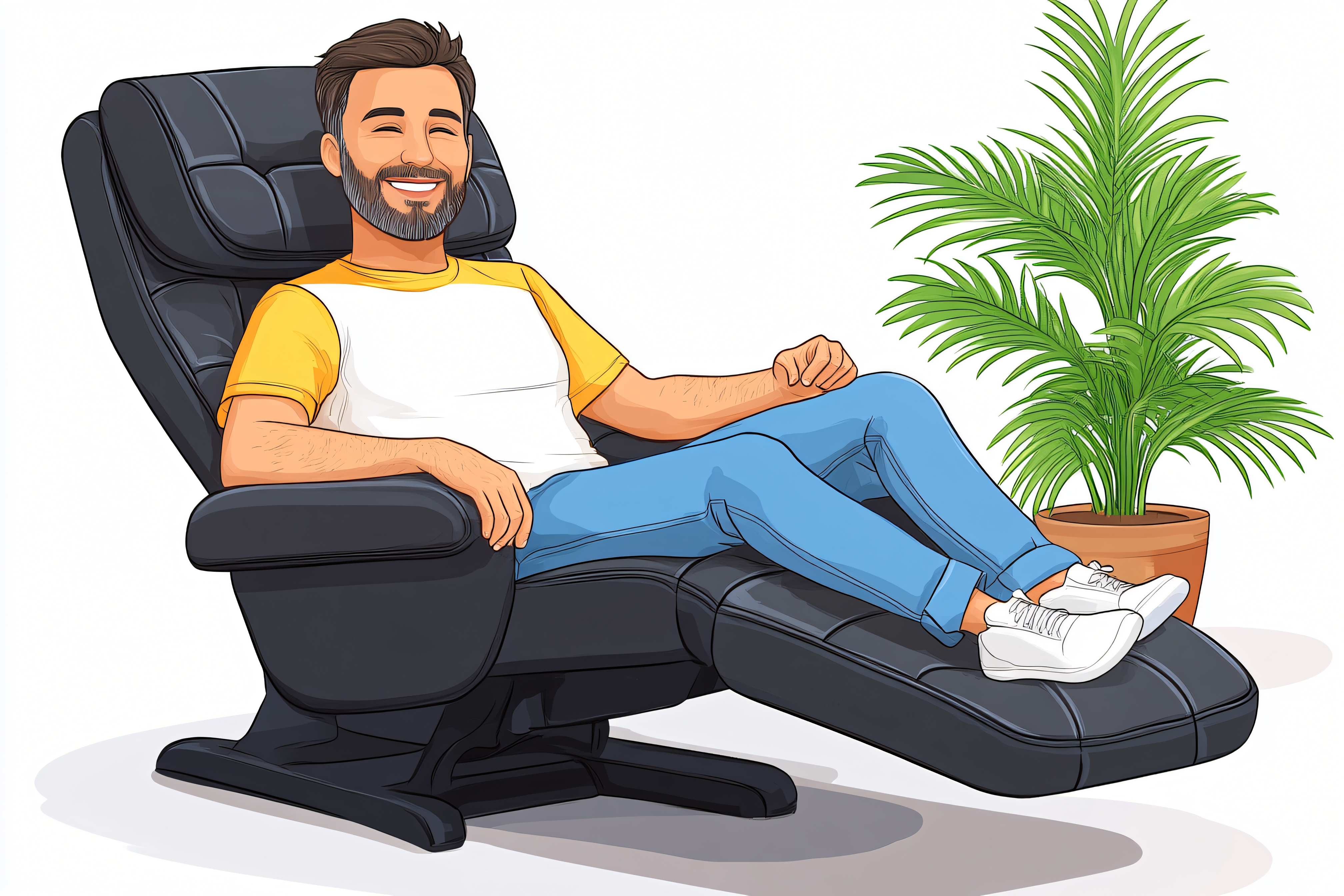 Man Relaxing in Recliner