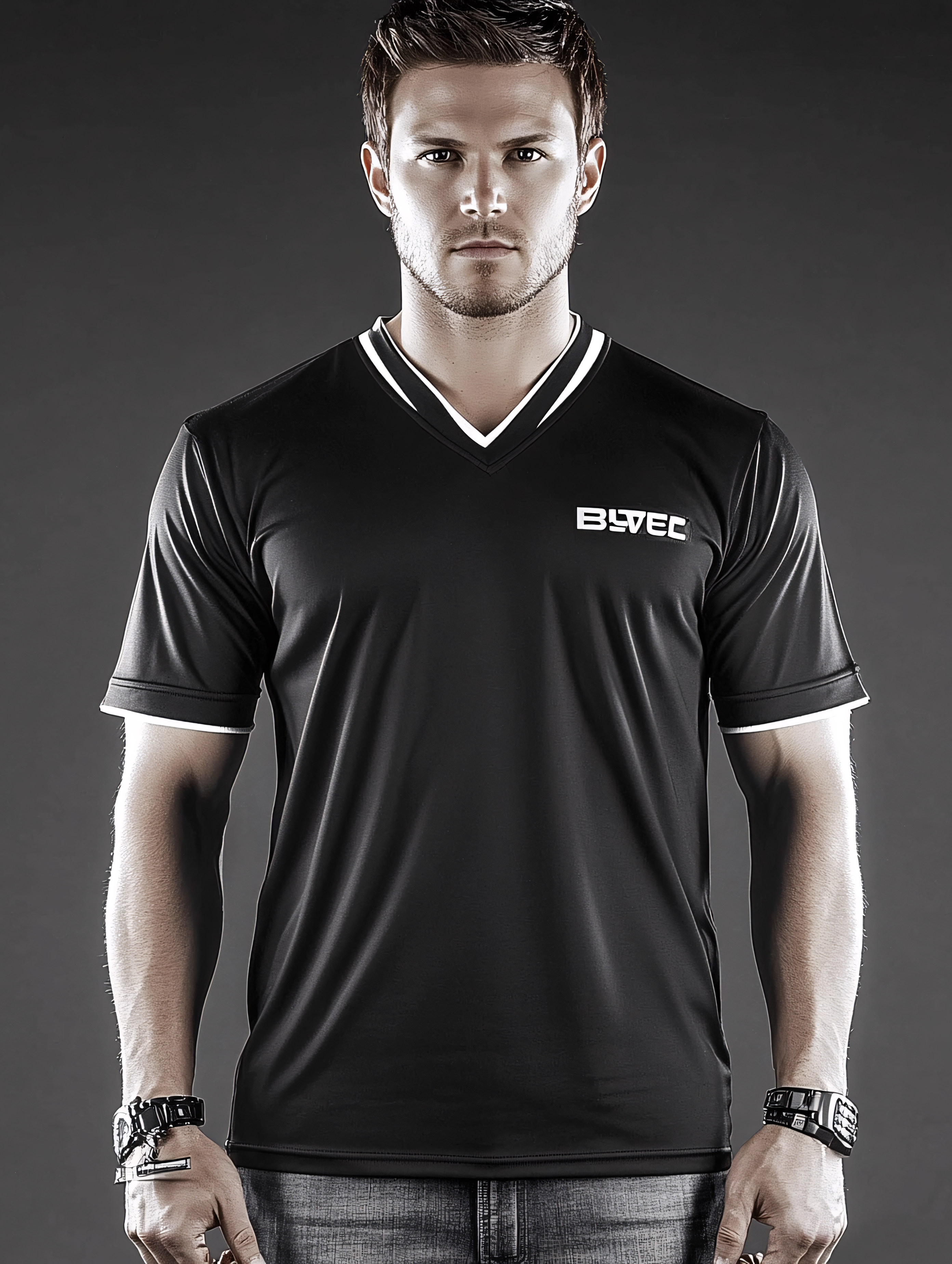 Man Wearing Black Bytec T-Shirt