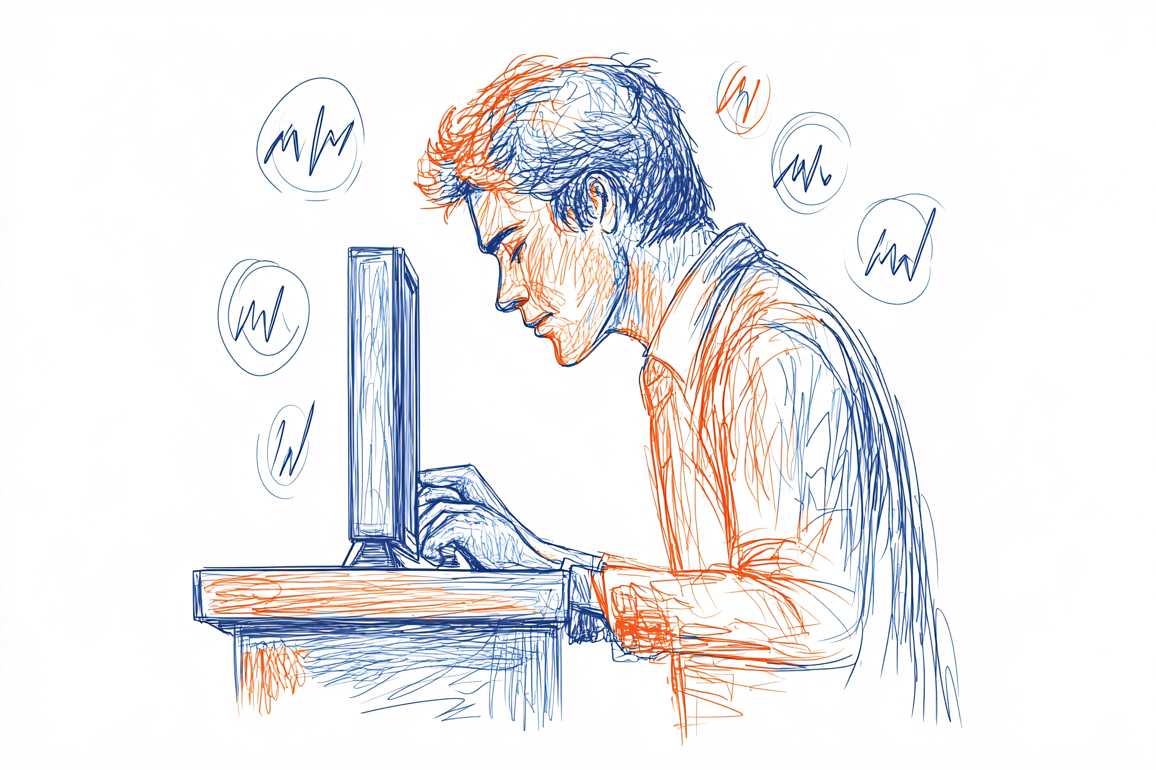 Man Working at Computer