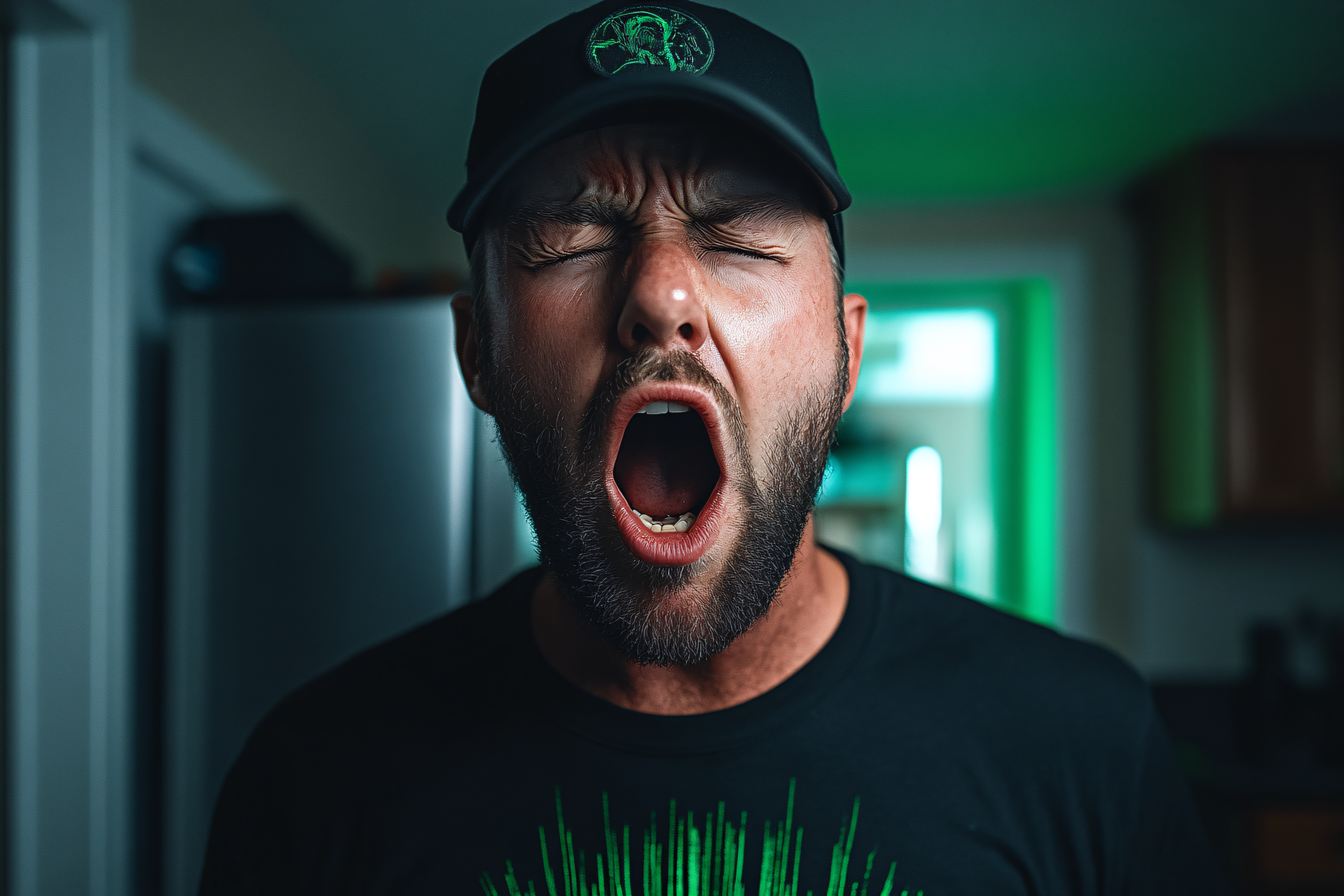 Man Yawning