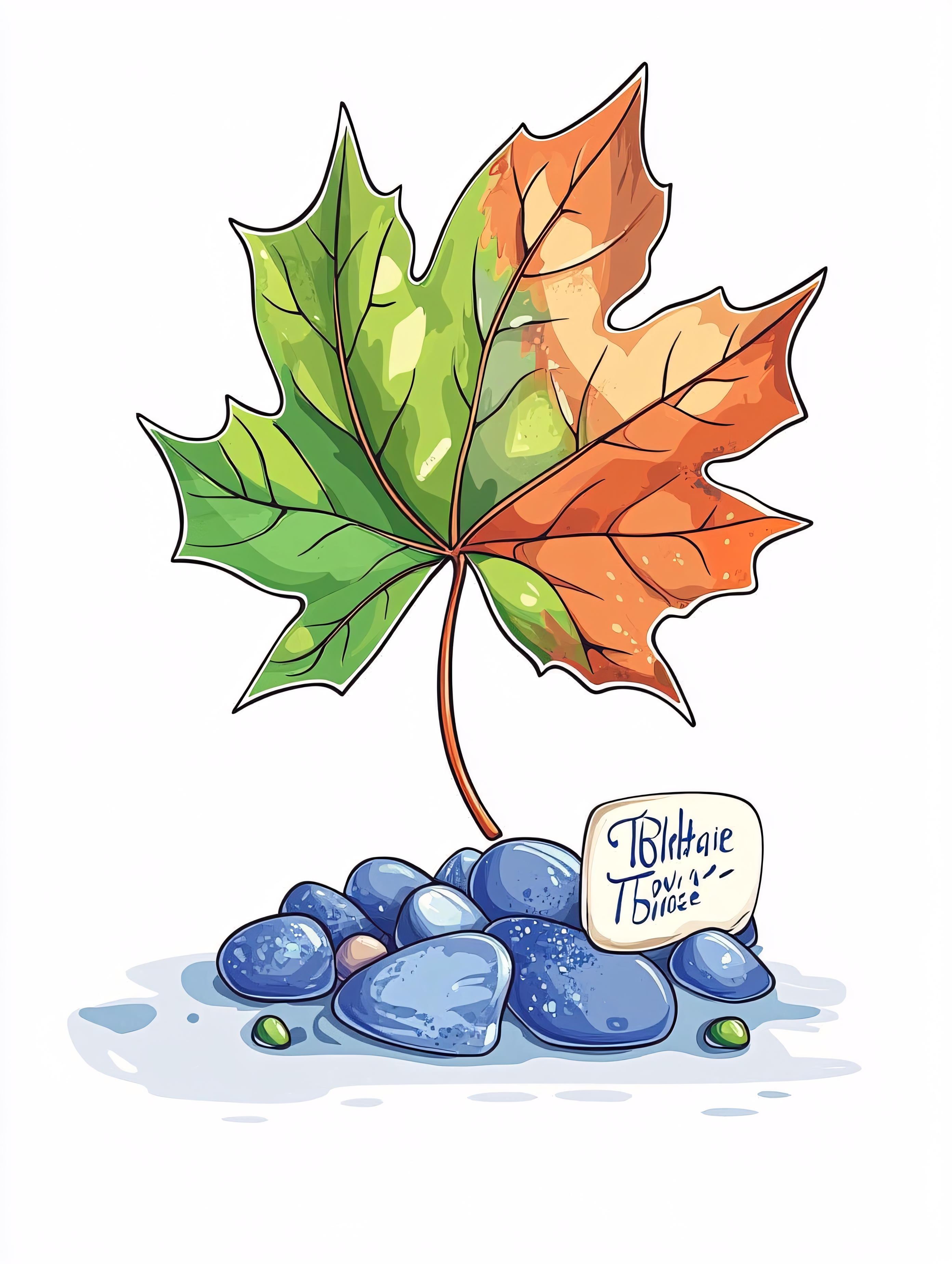 Maple Leaf On Rocks