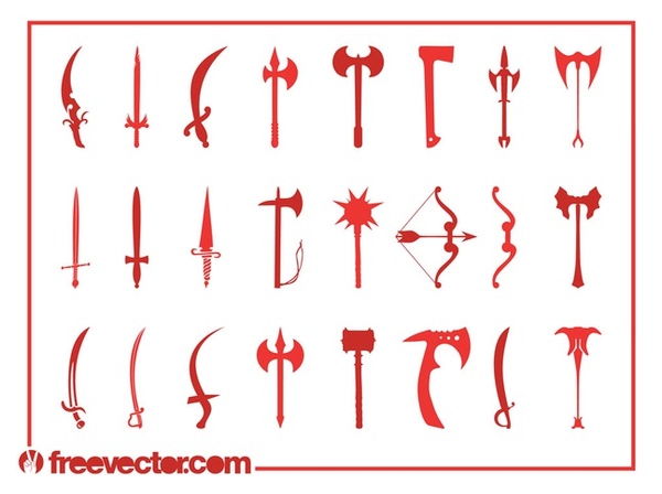 Medieval Weapons Set Free Vector