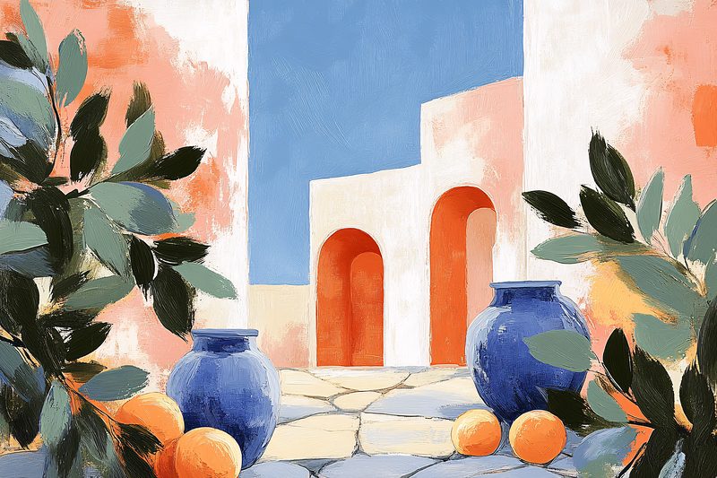 Mediterranean Courtyard Still Life