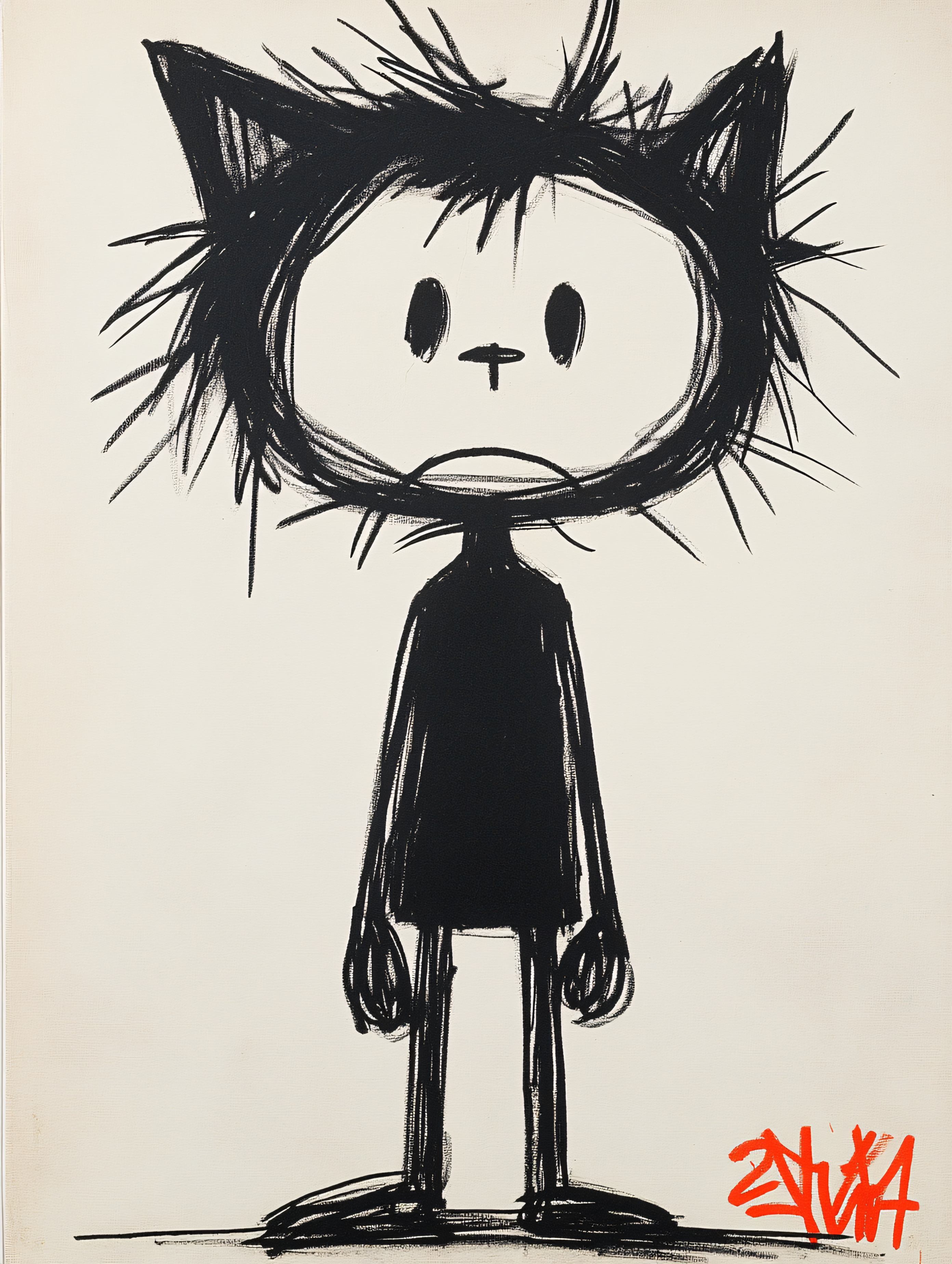 Melancholic Cat Character Sketch