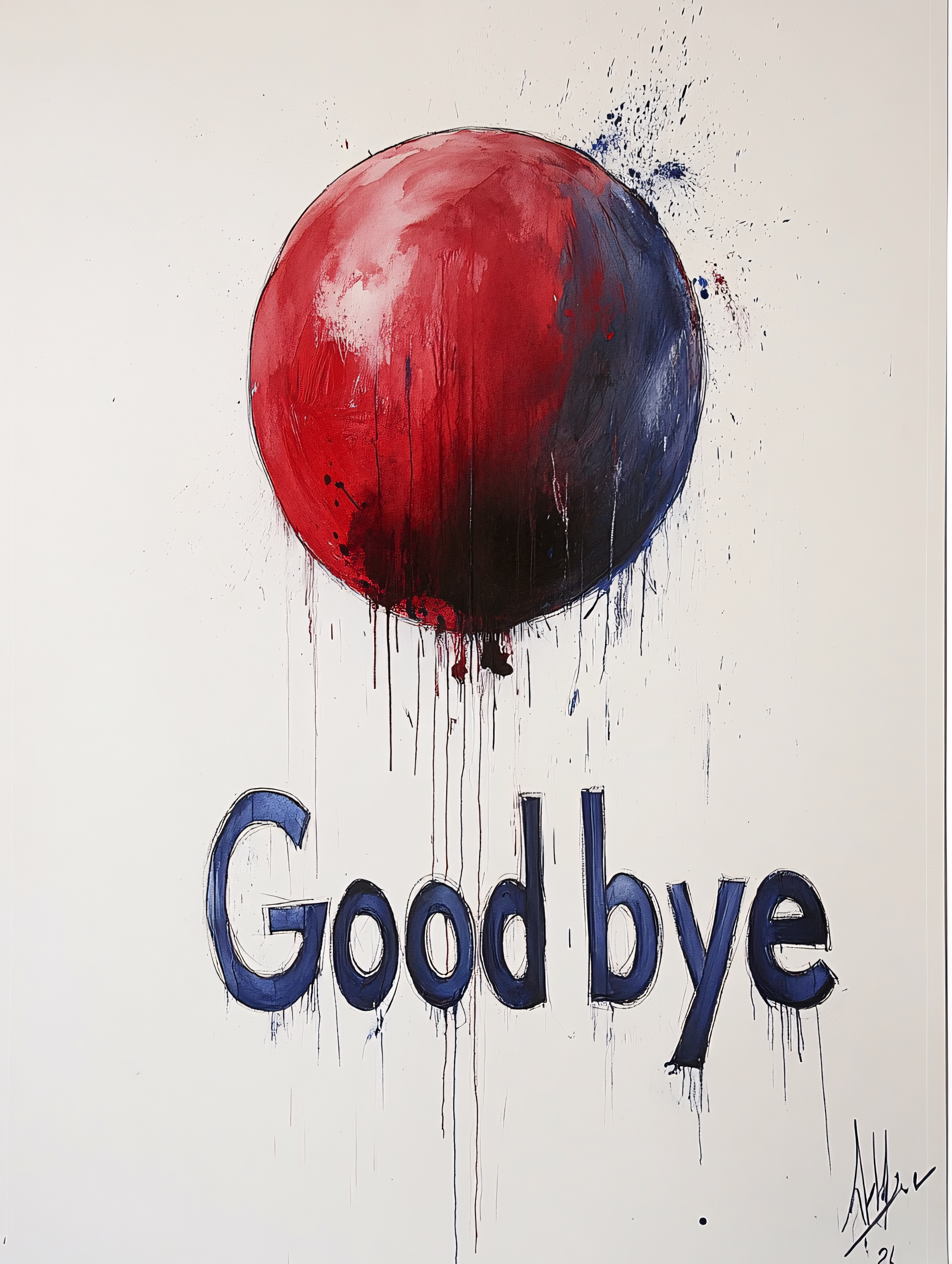 Melancholy Balloon Goodbye Painting