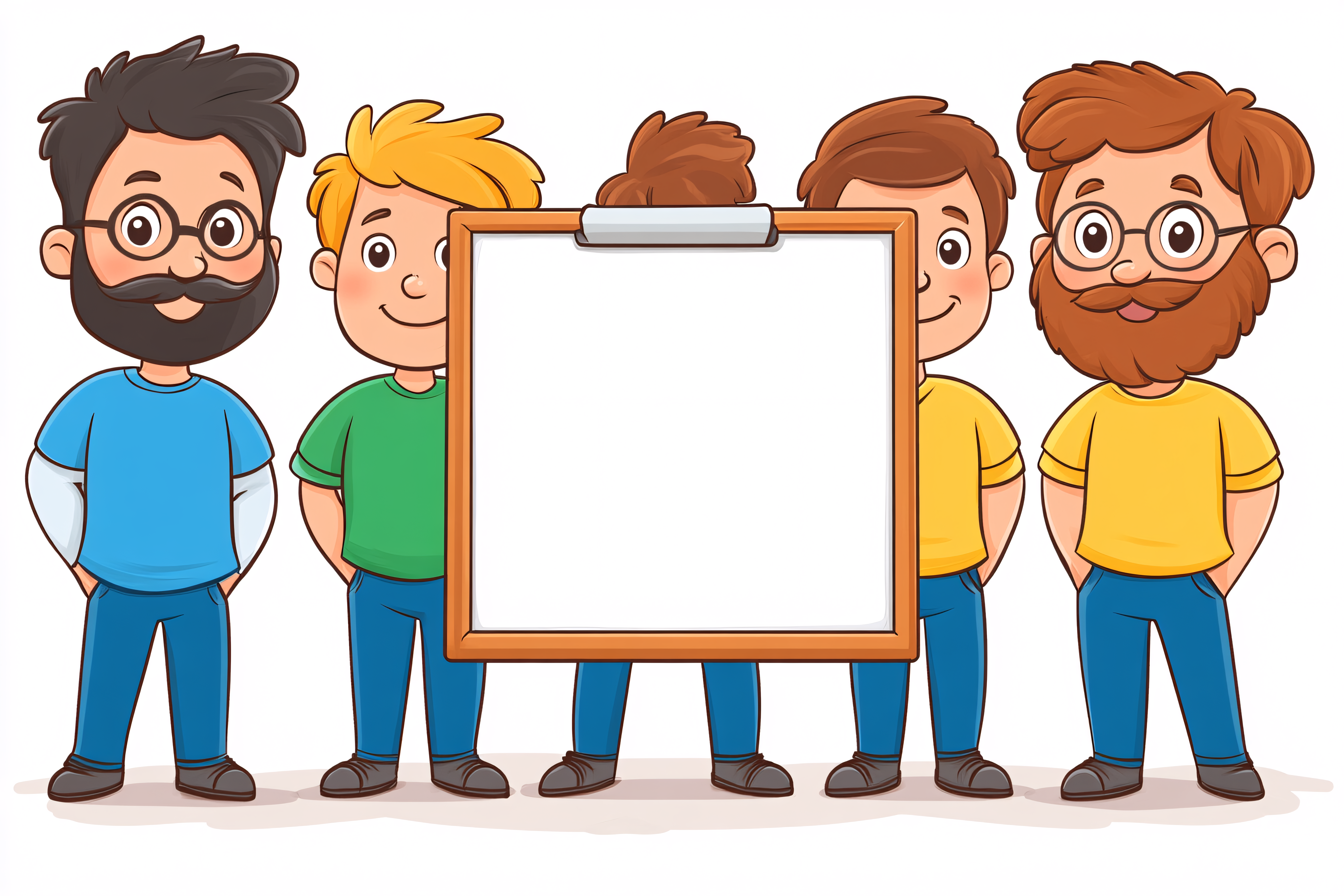 Men Holding Blank Clipboard