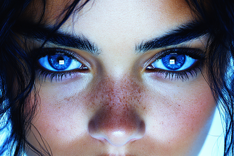 Mesmerizing Blue Eyes Close-Up