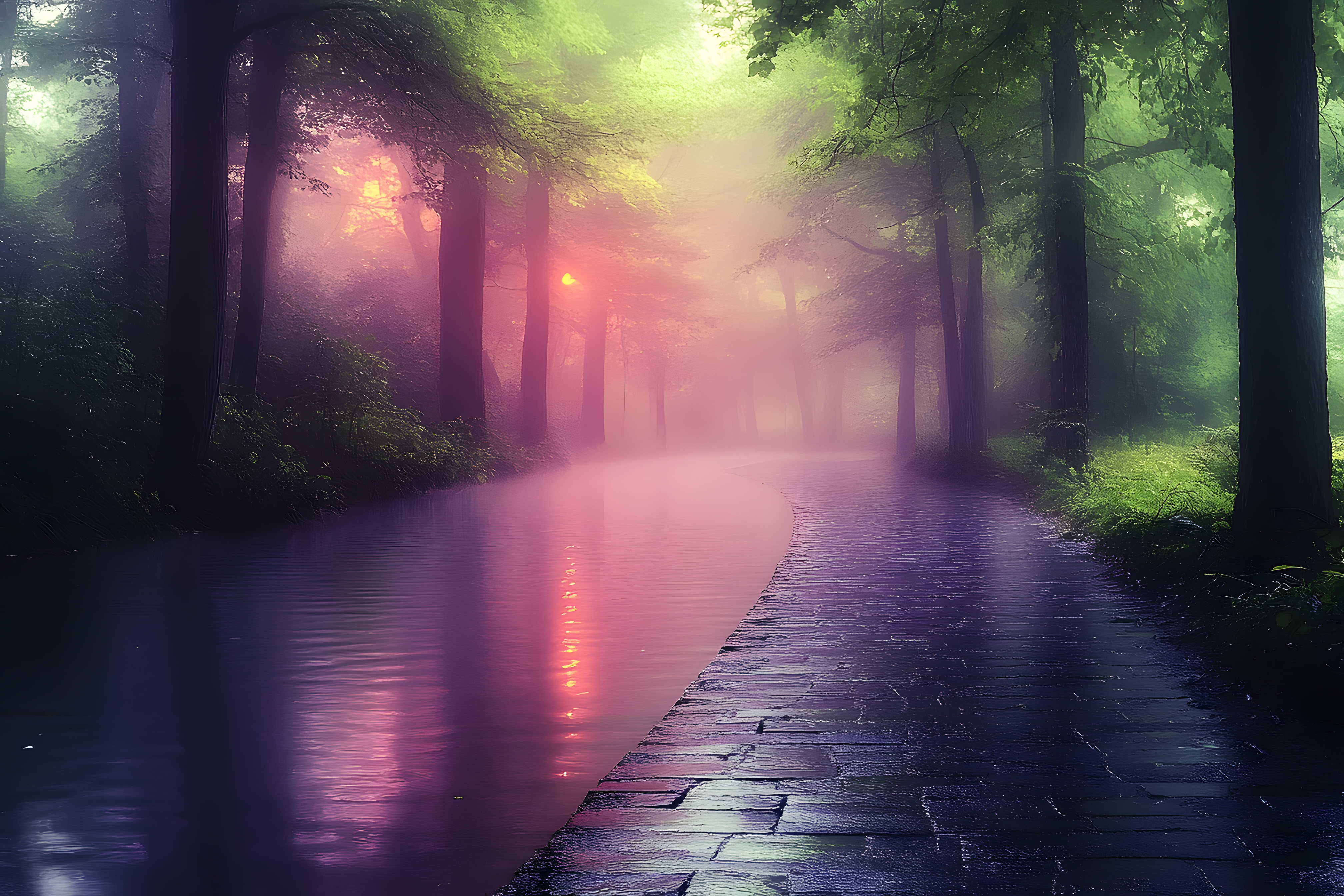 Misty Forest Path