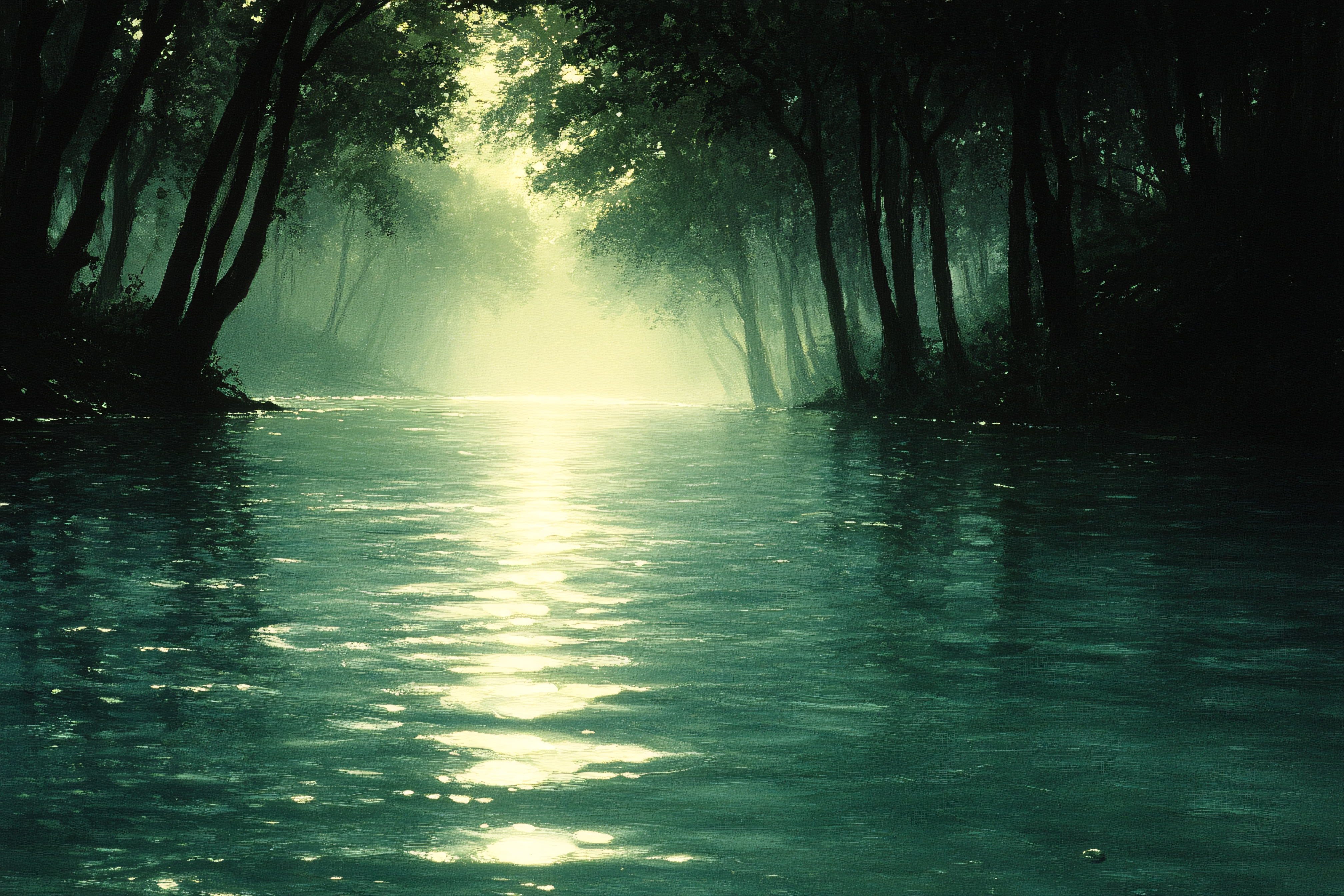 Misty Forest River