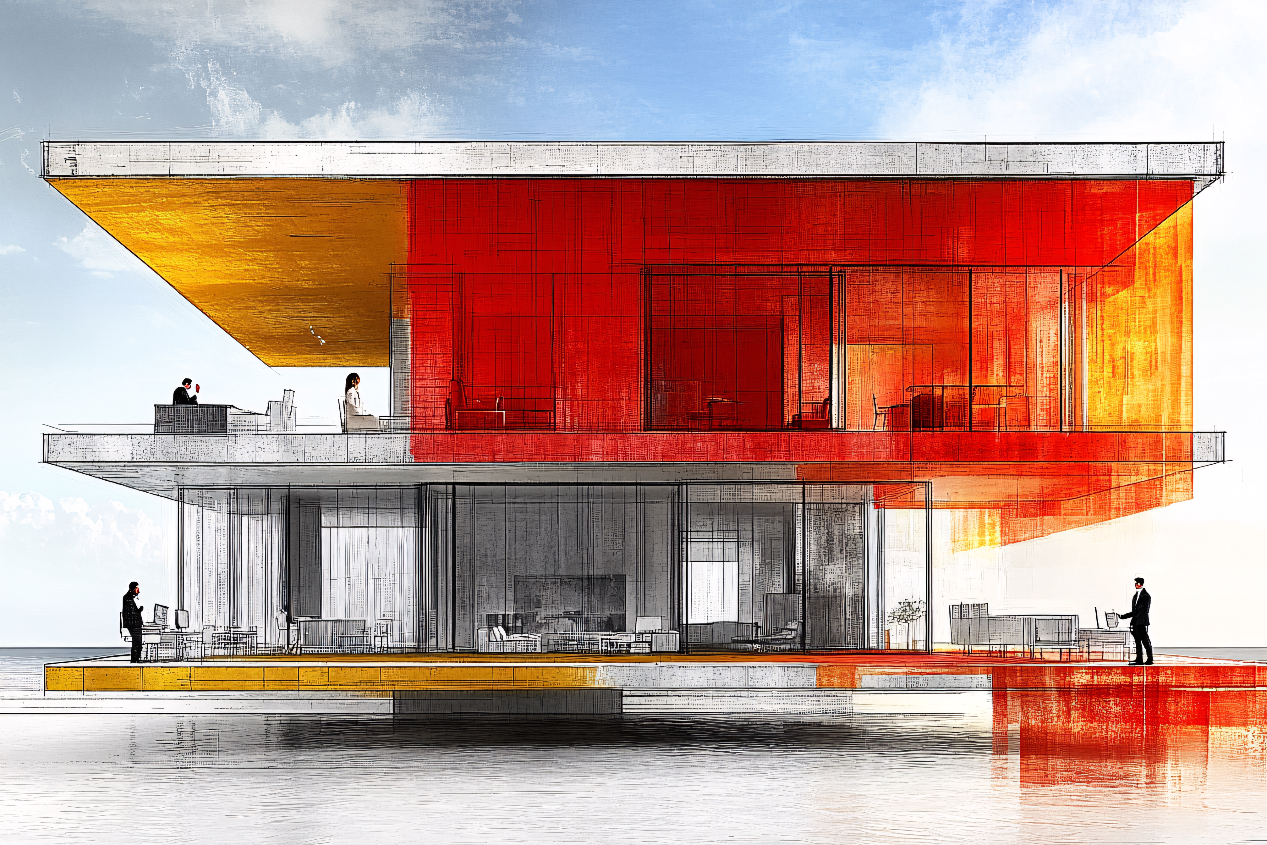 Modern Architectural Design Sketch