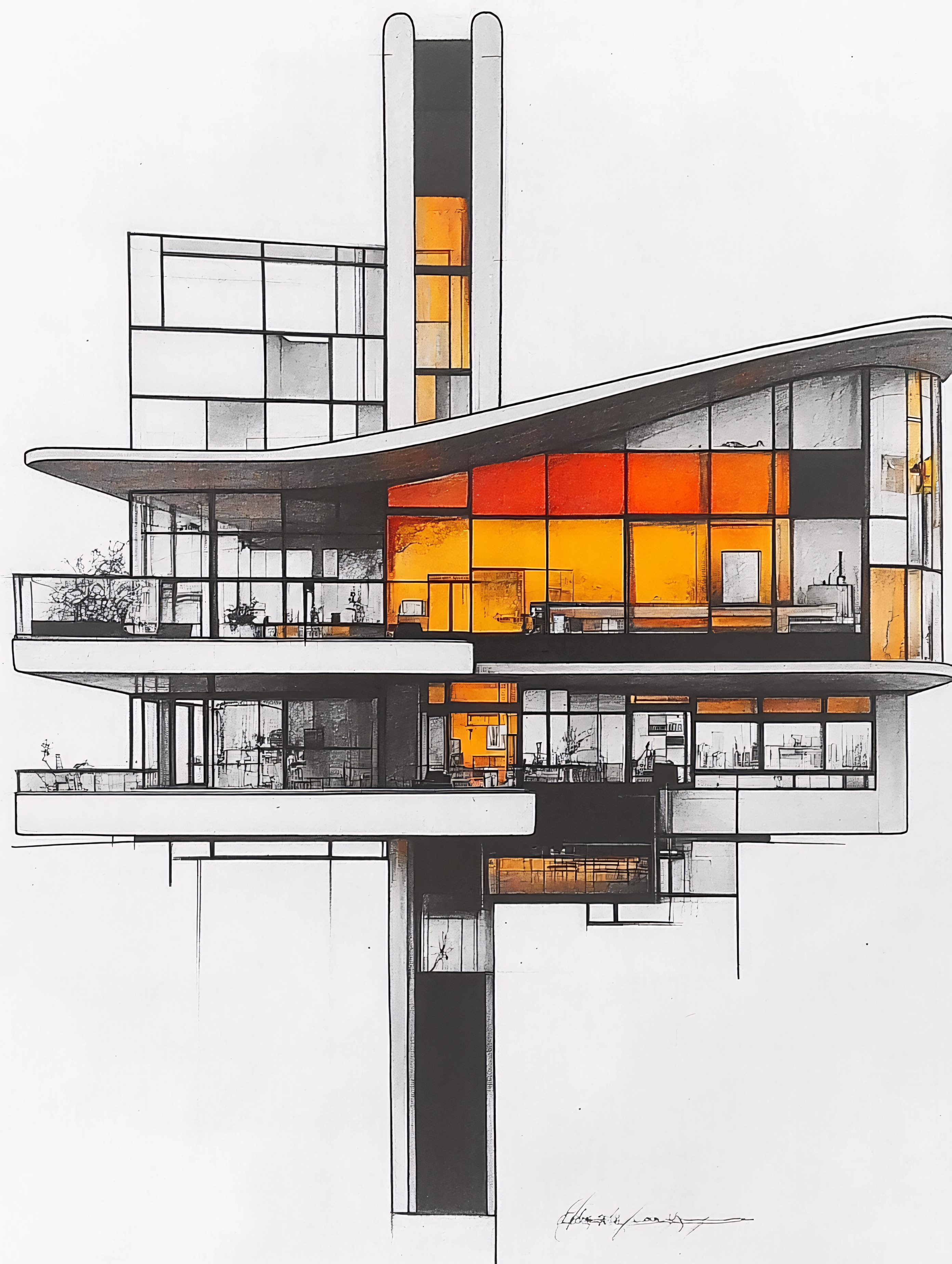 Modern Architecture Sketch