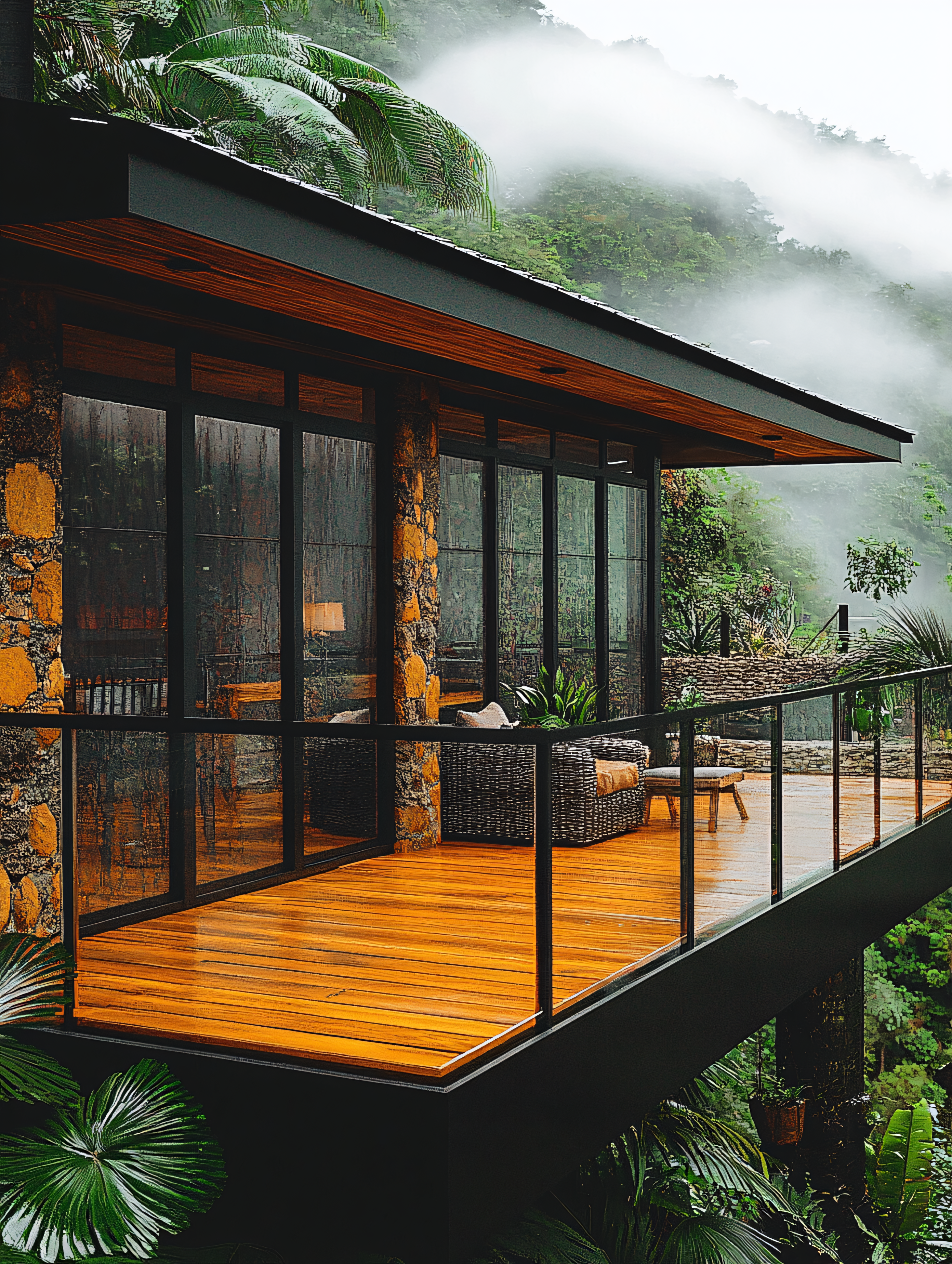 Modern Cabin In Lush Rainforest