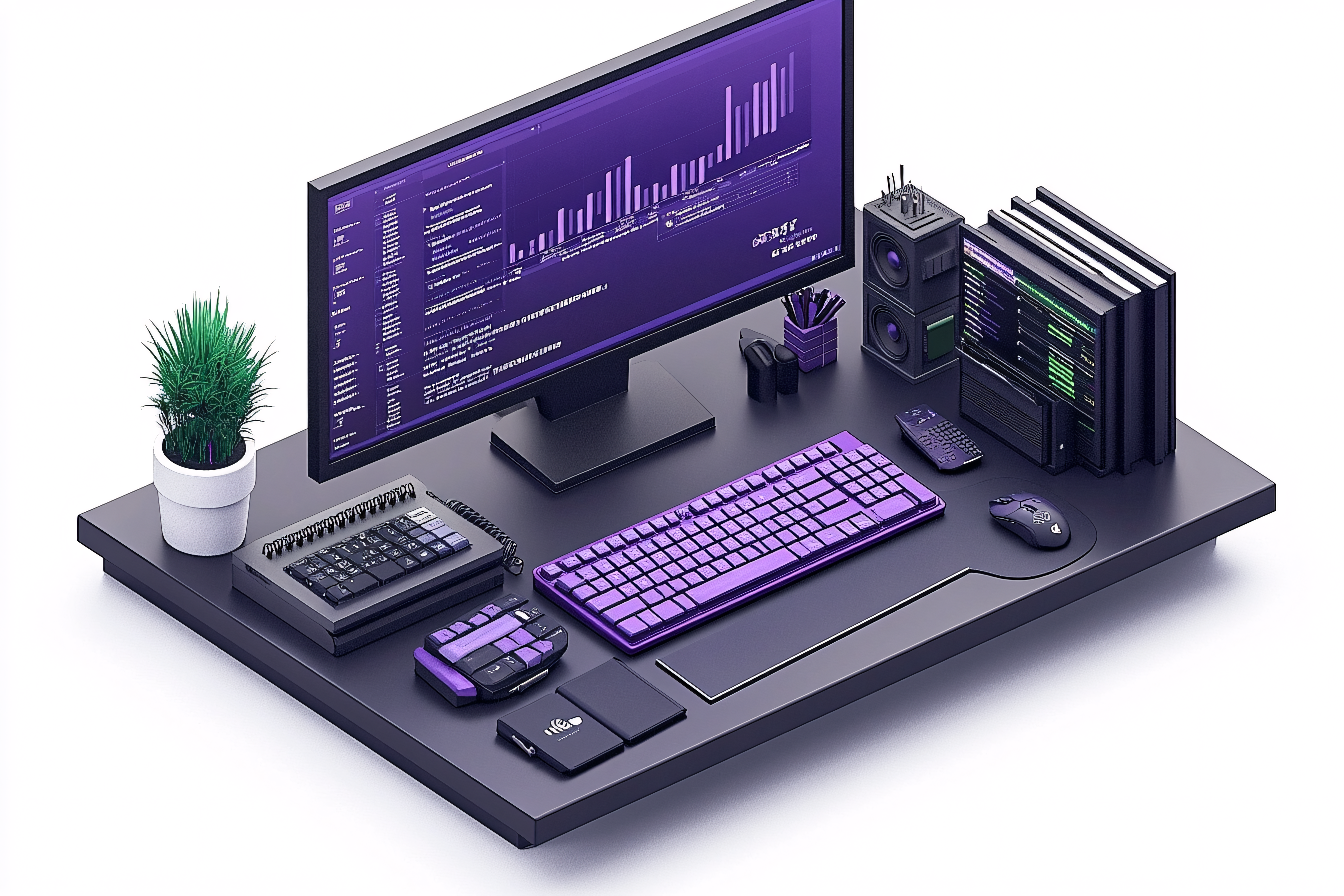 Modern Purple Workstation Setup
