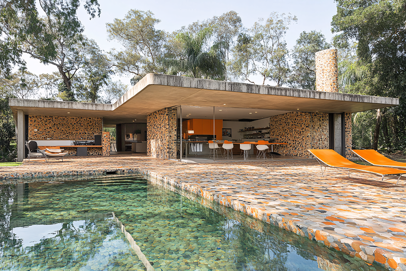 Modern Stone House with Pool