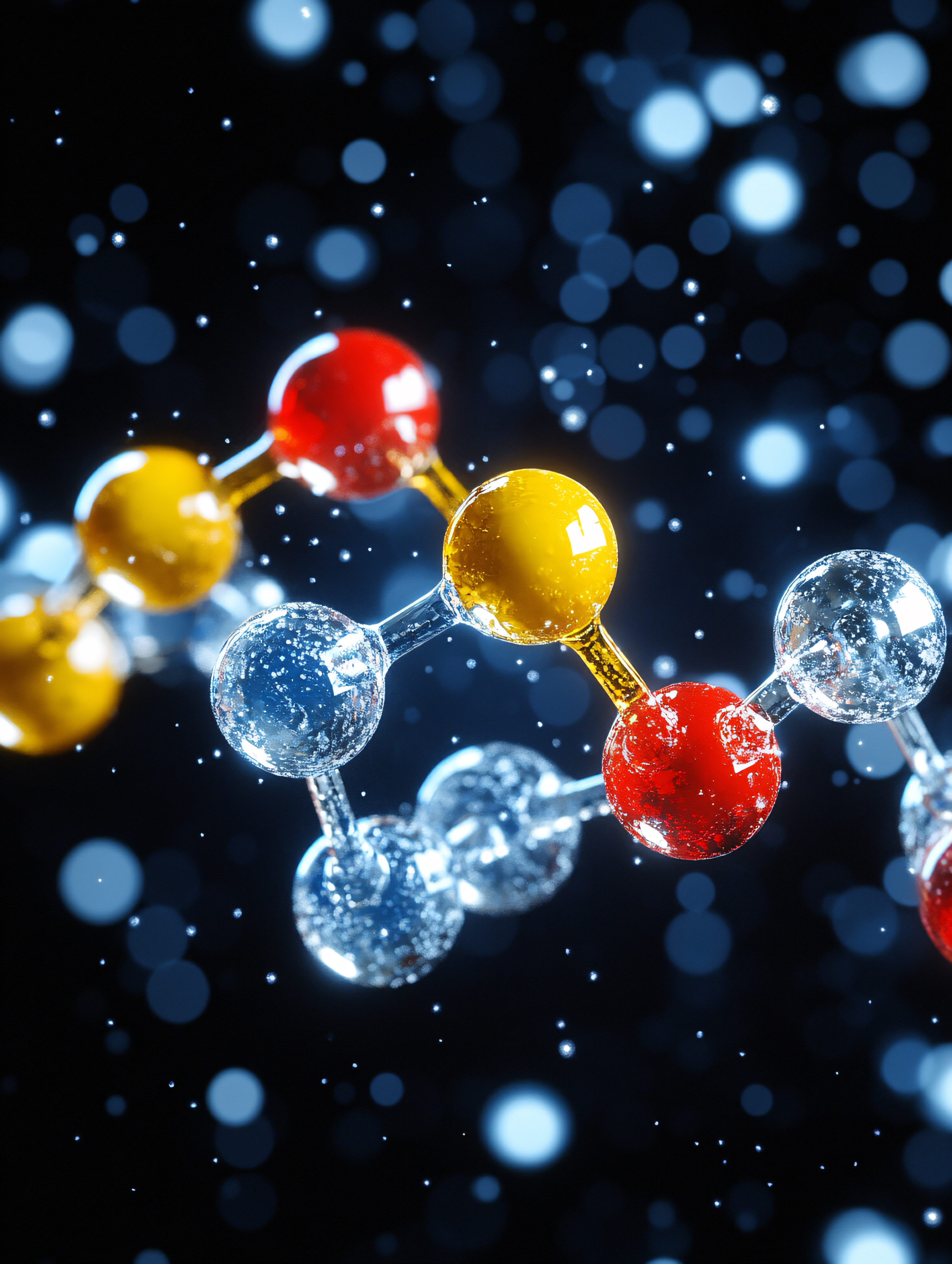 Molecular Structure with Red and Yellow Atoms