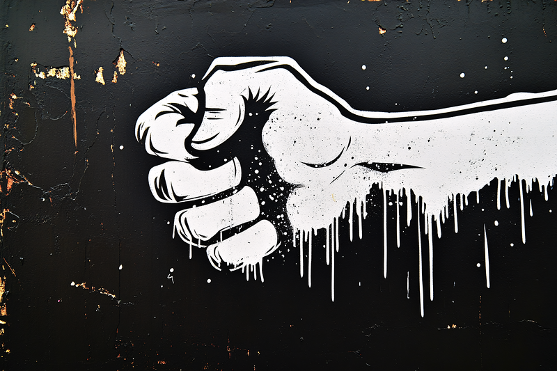 Monochrome Fist Graffiti