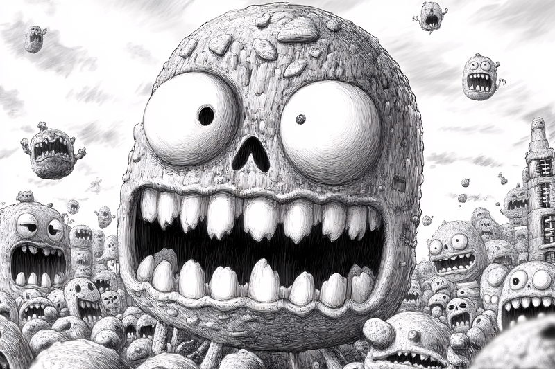 Monster Head Crowd Scene