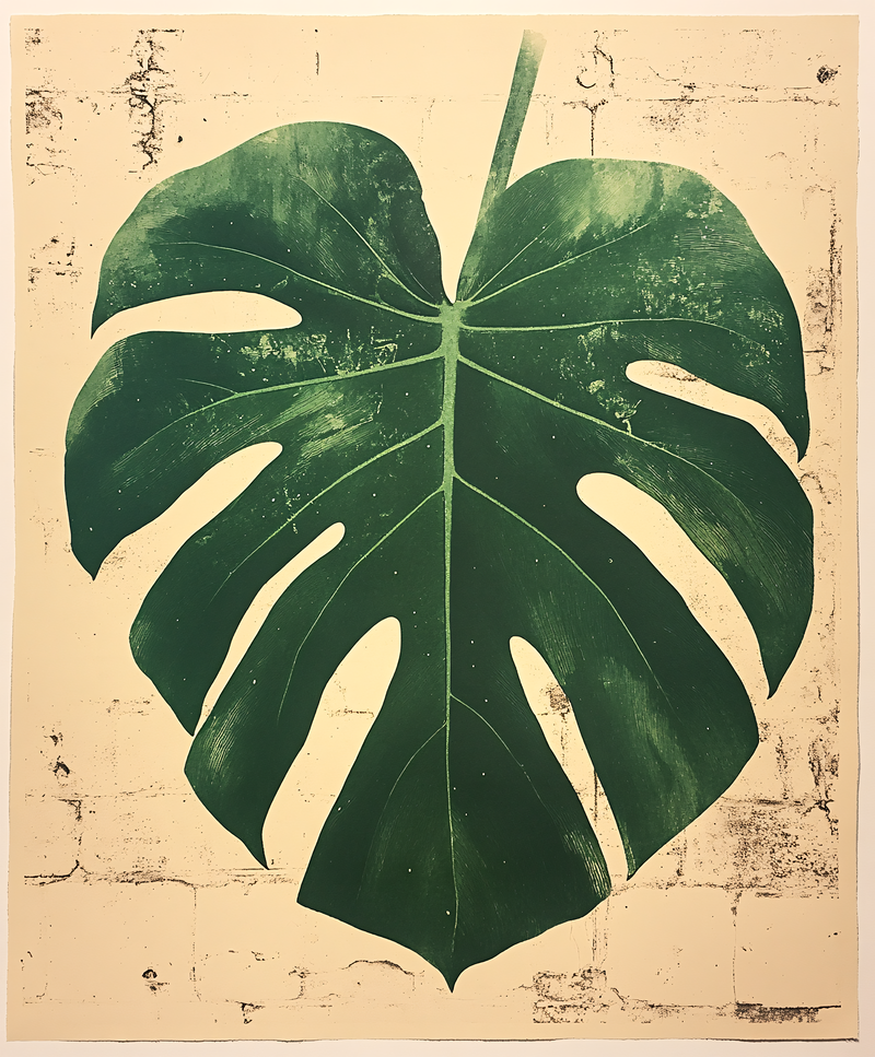Monstera Leaf Print Art