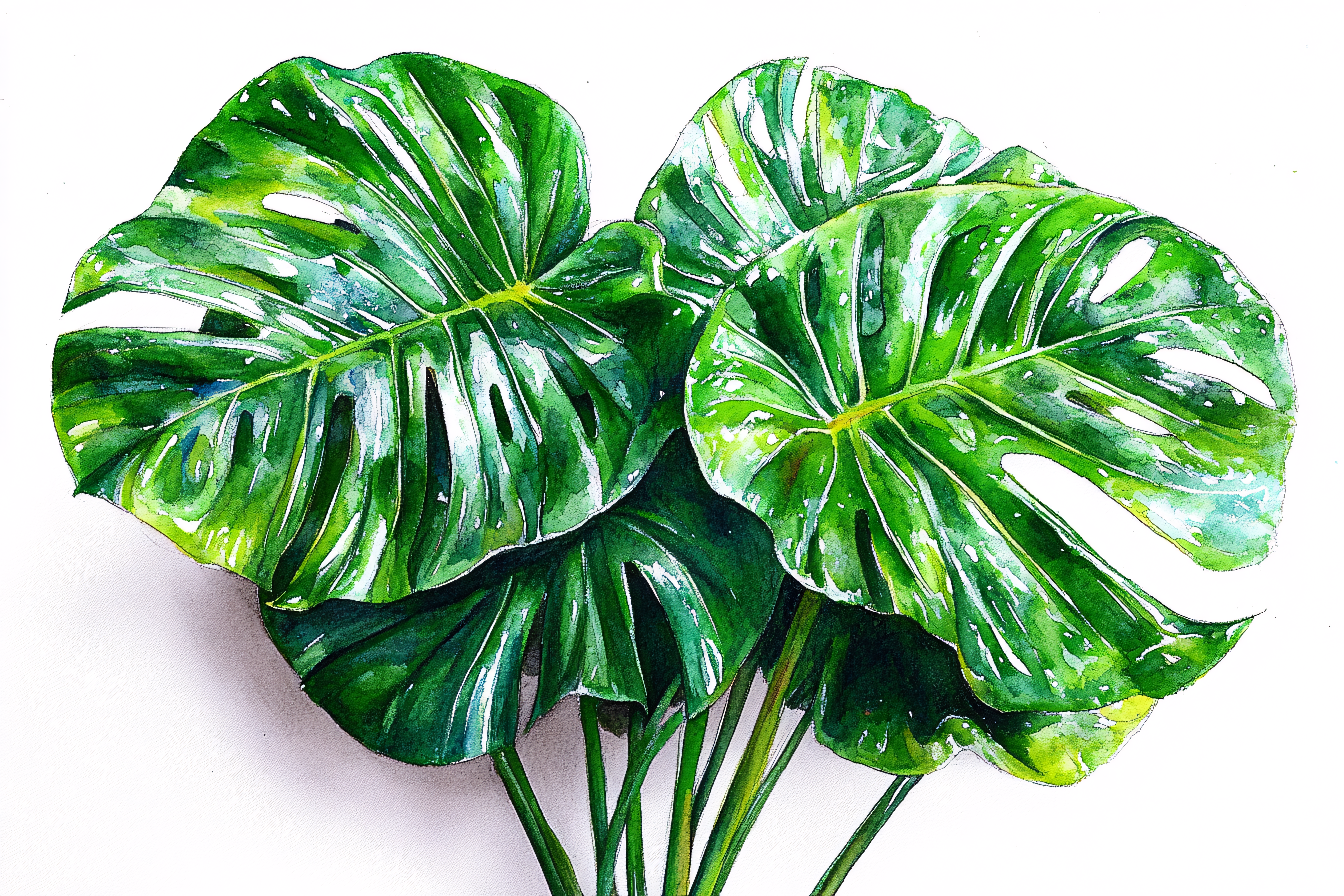 Monstera Leaf Watercolor