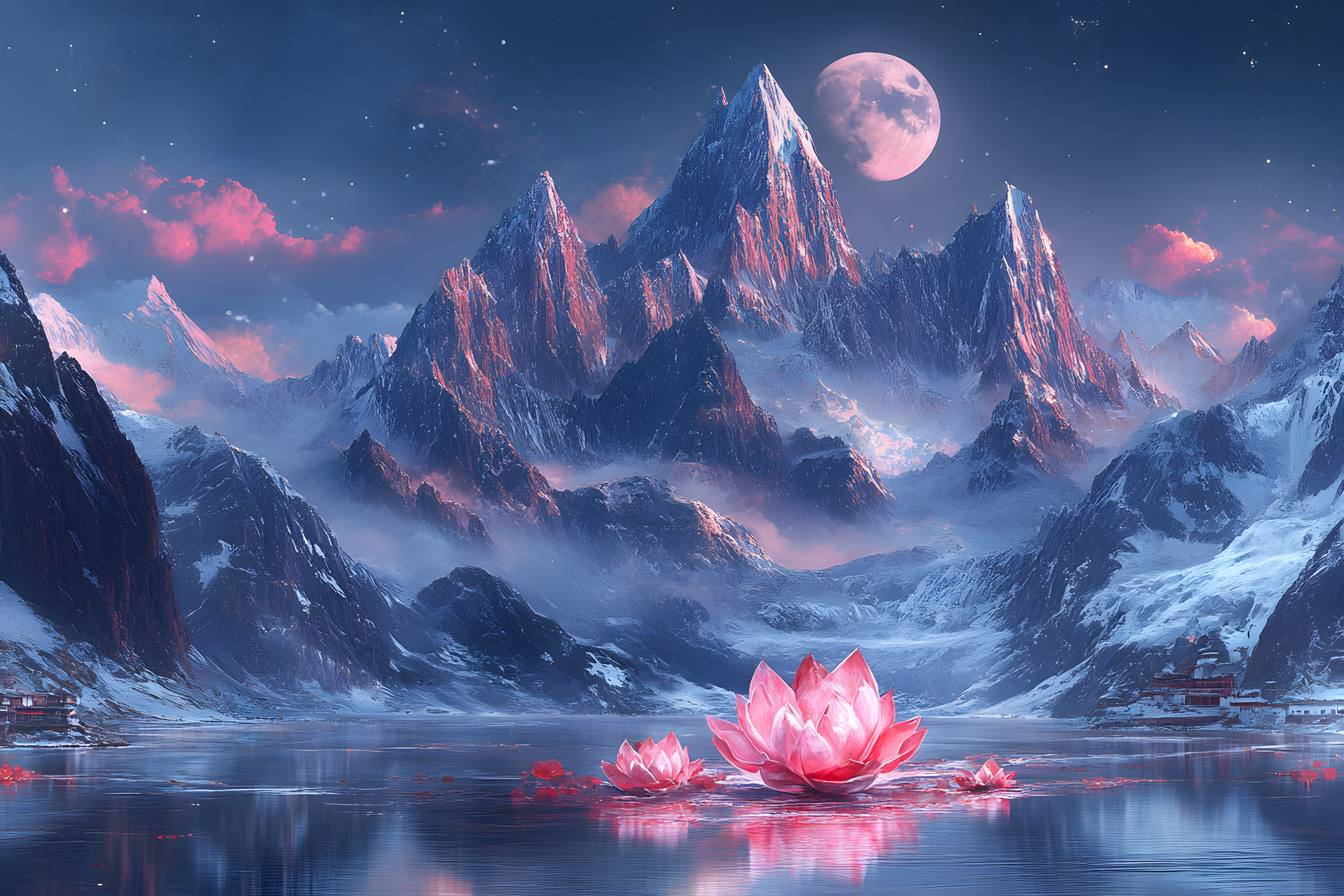Moonlit Mountain Serenity