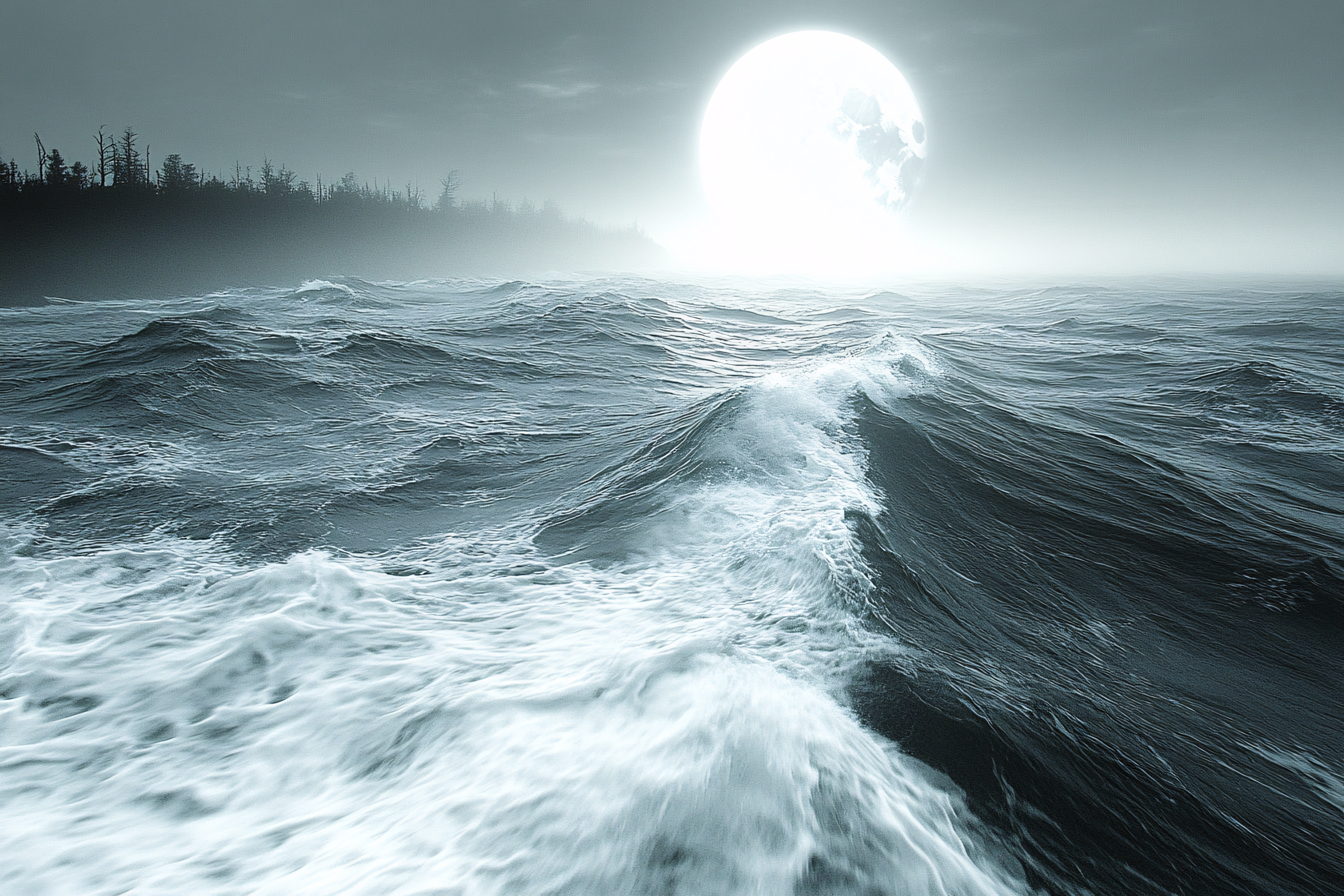 Moonlit Ocean Waves