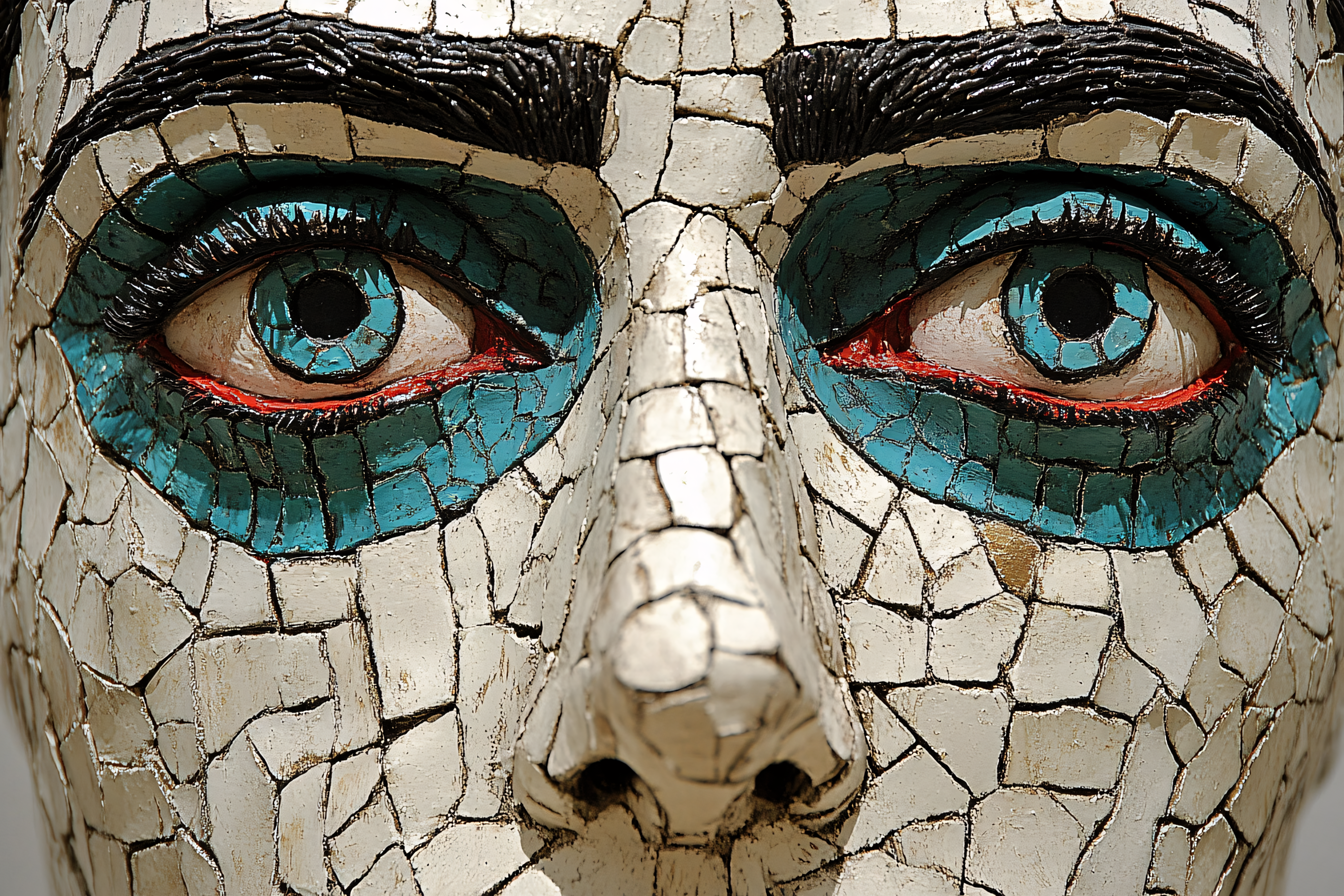 Mosaic Face Close-Up