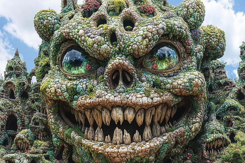 Mossy Stone Giant Head