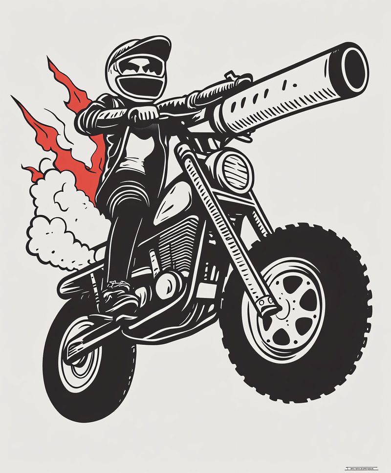 Motorbike Rider with Cannon