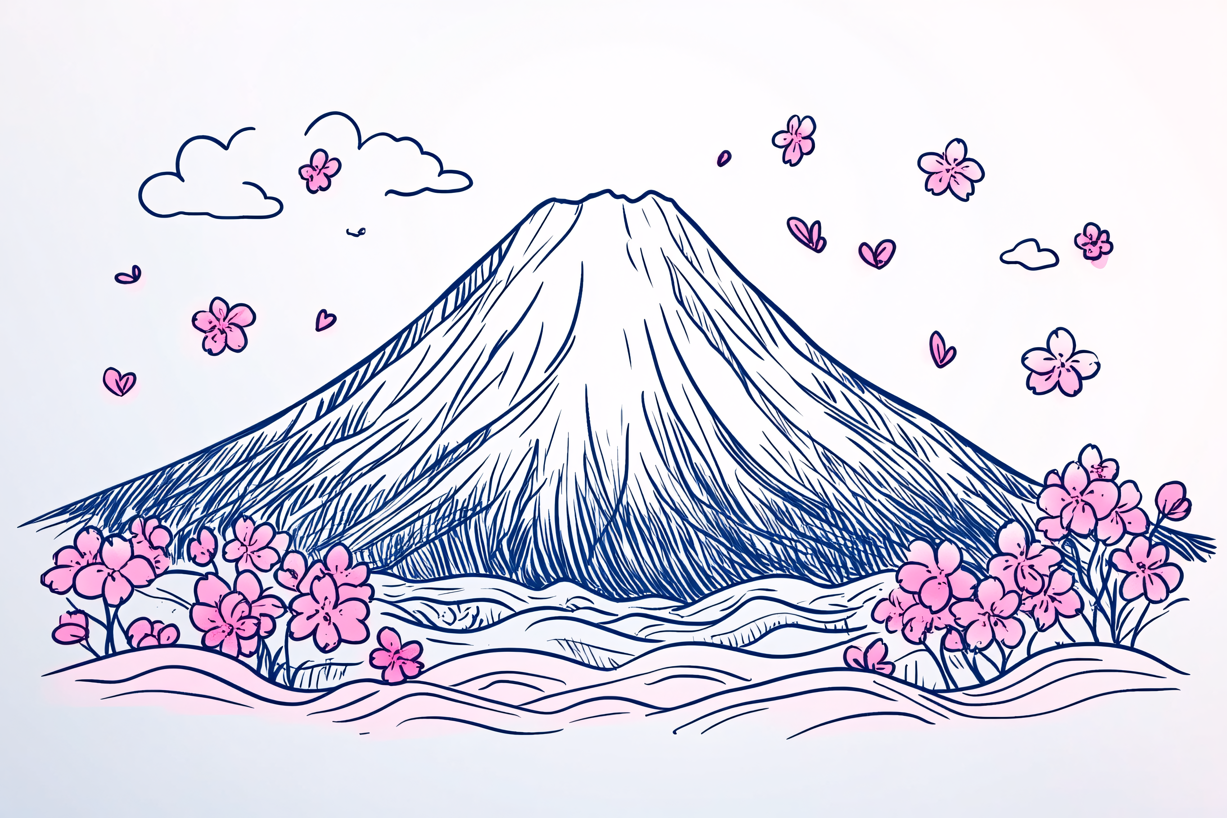 Mount Fuji And Cherry Blossoms