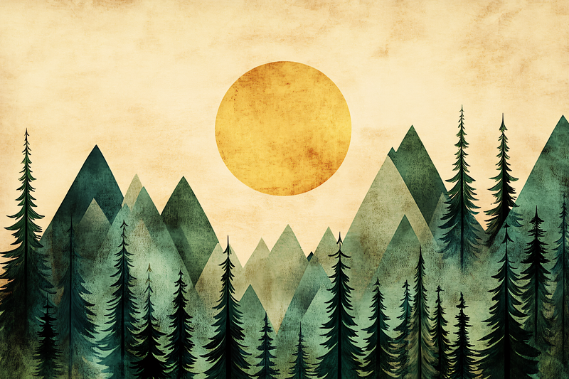 Mountain Forest Scene