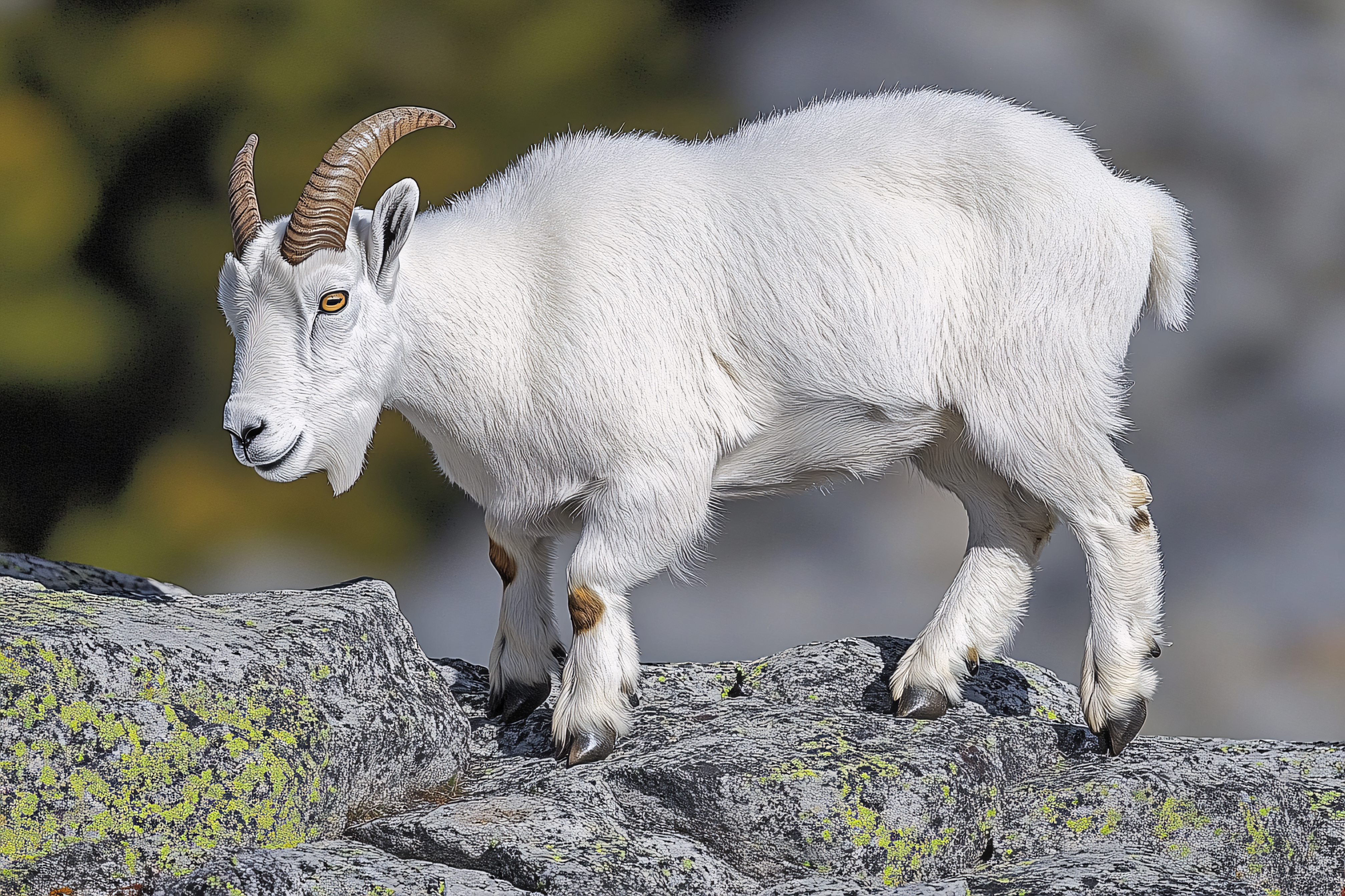 Mountain Goat On Rocky Terrain