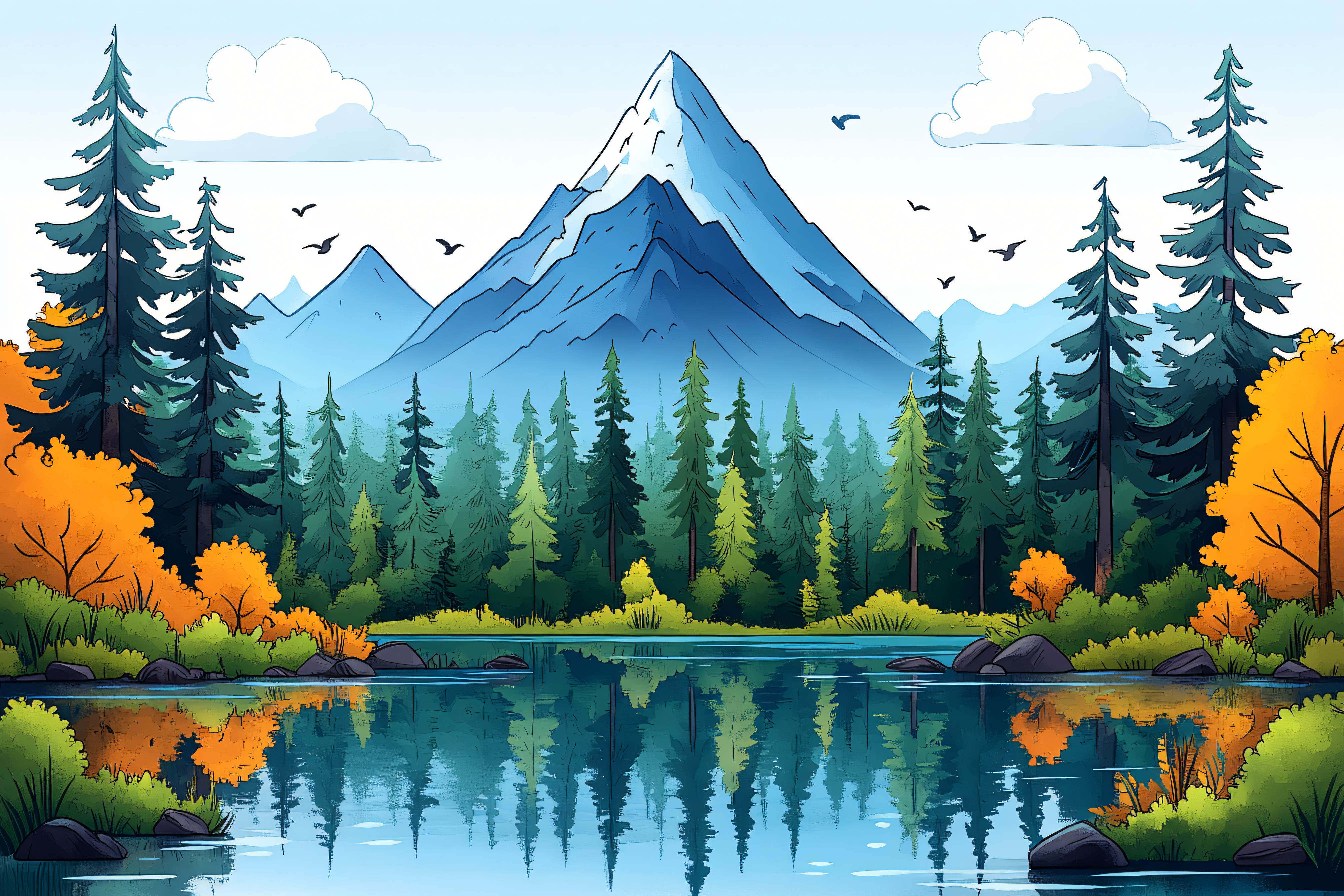 Mountain Lake Landscape