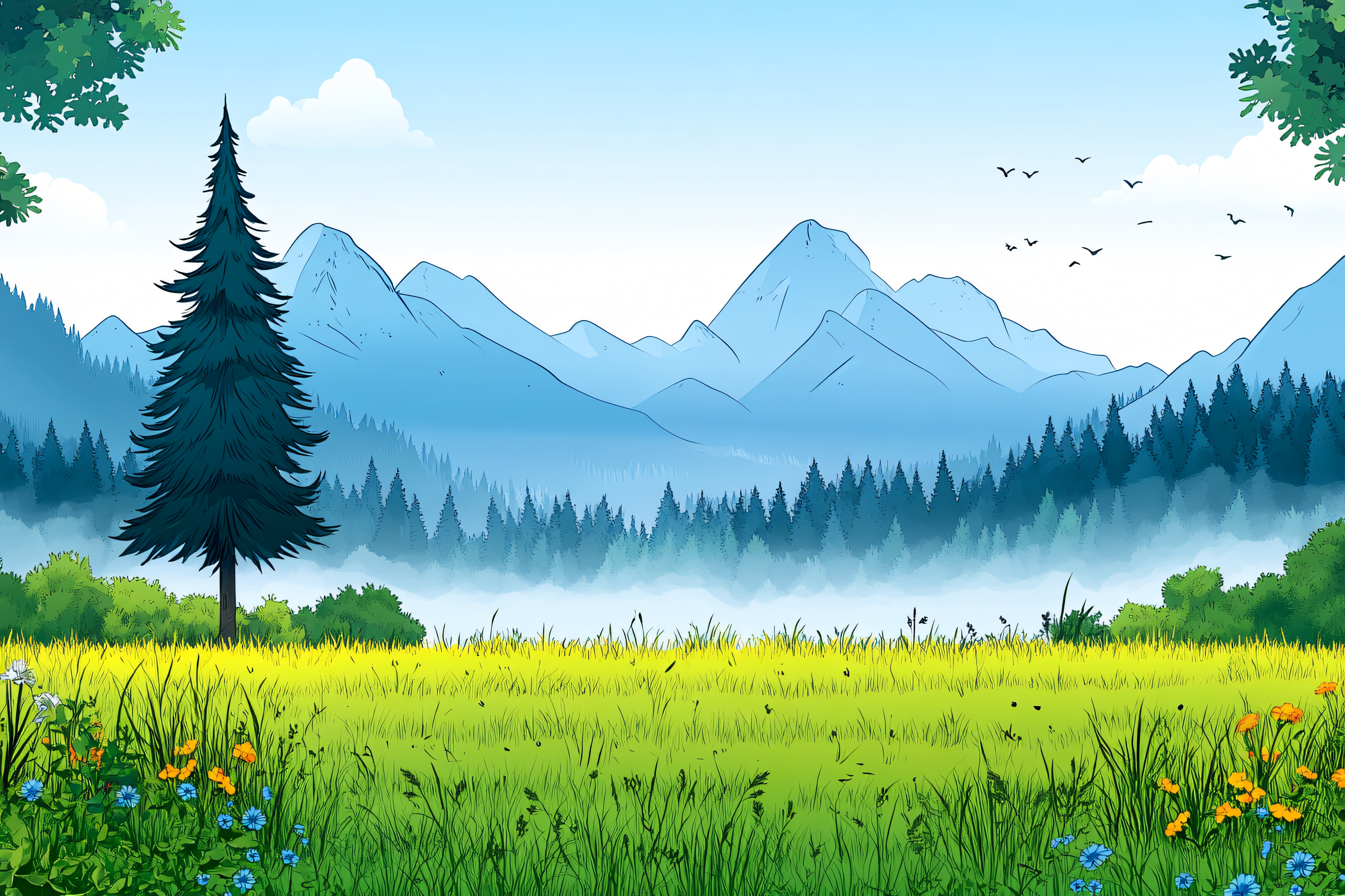 Mountain Meadow Landscape
