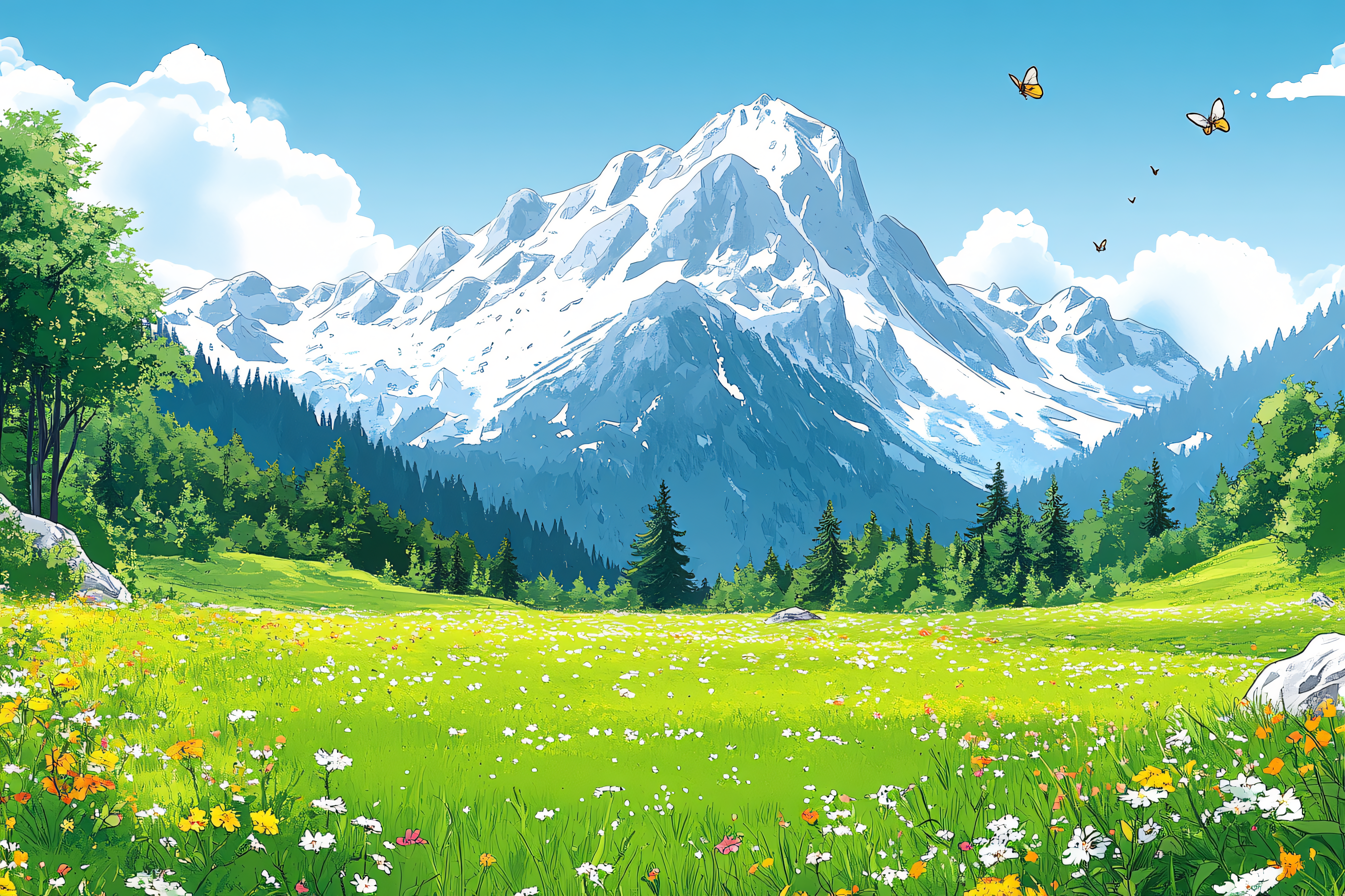Mountain Meadow Landscape
