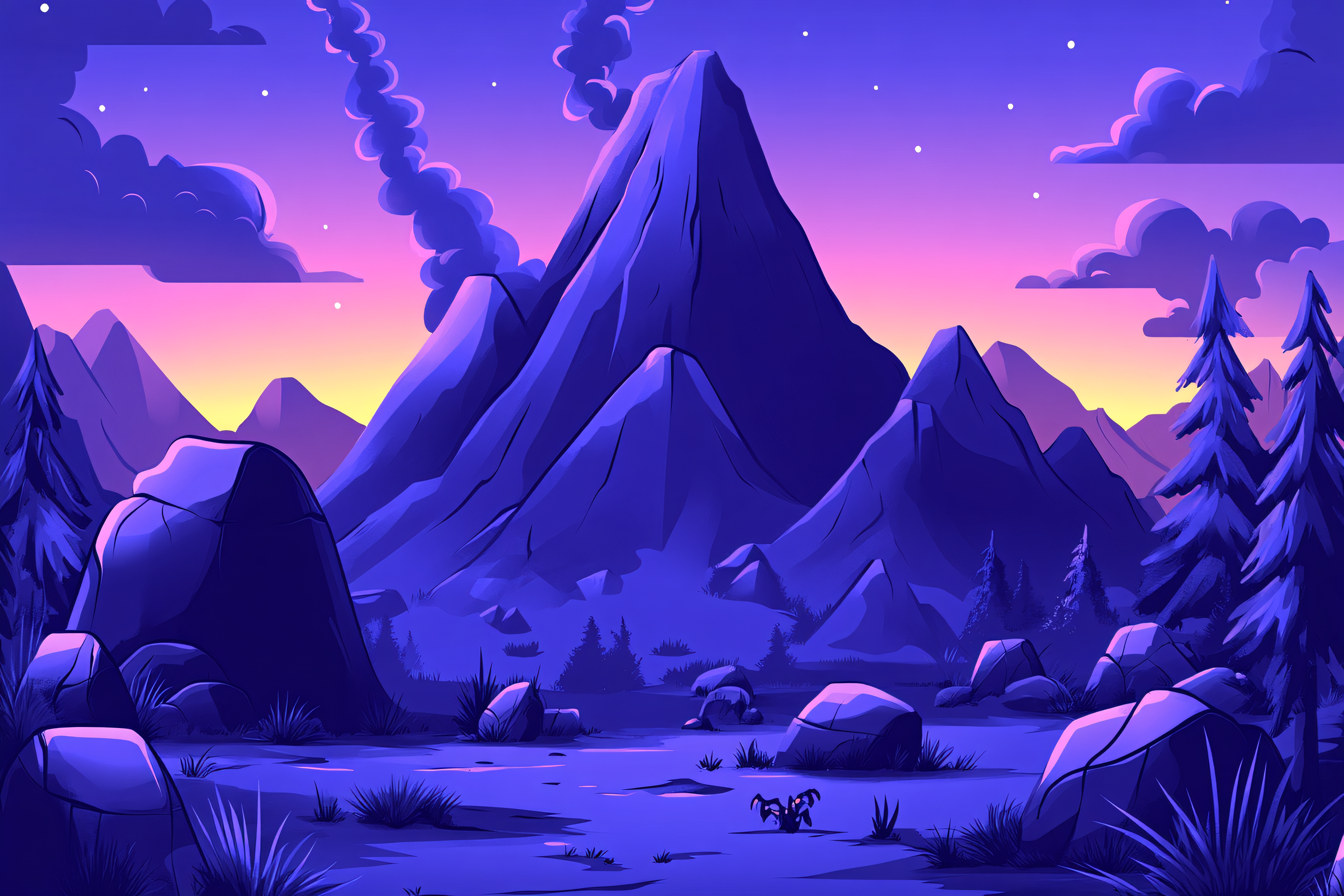 Mountain Night Landscape
