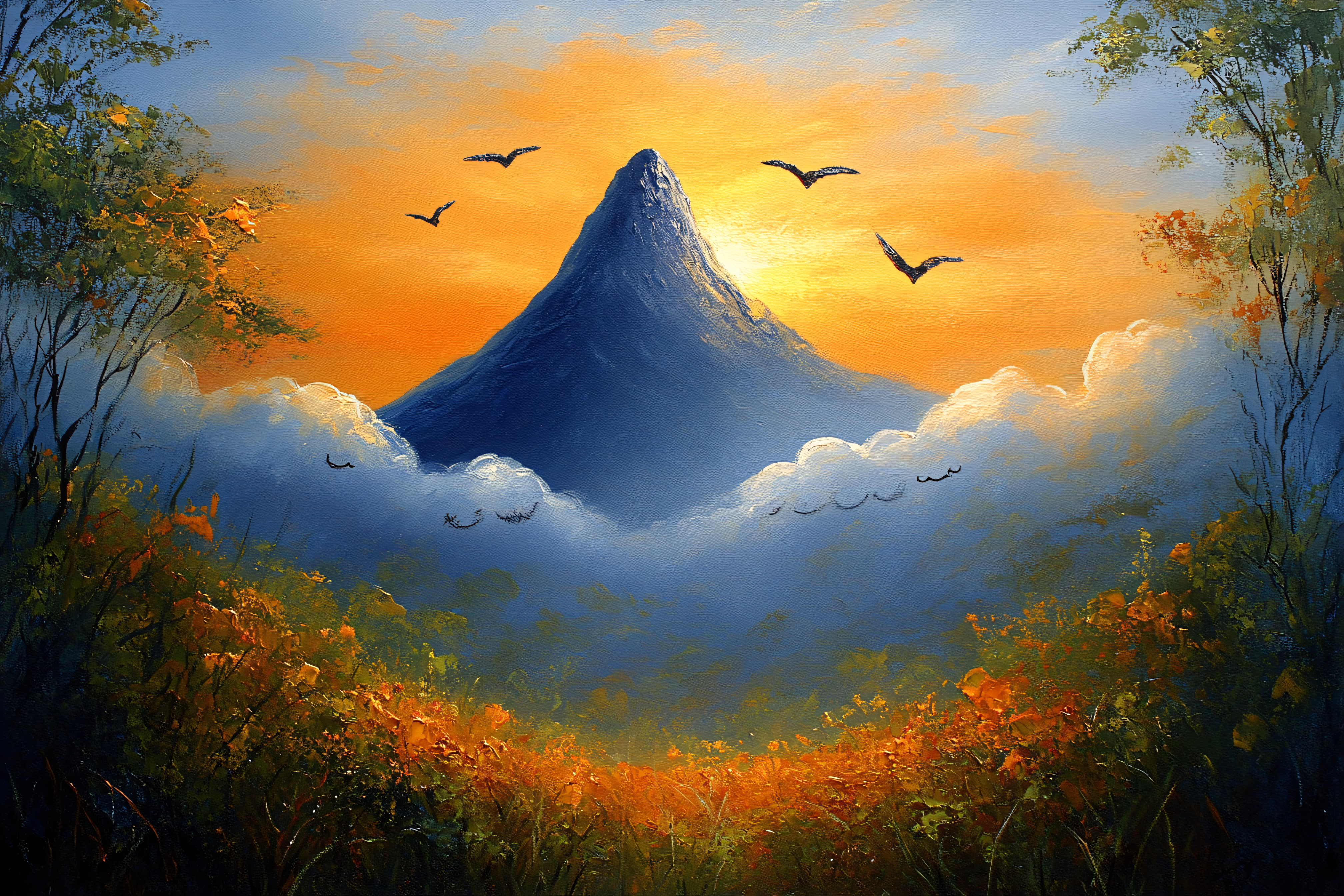Mountain Peak at Sunset