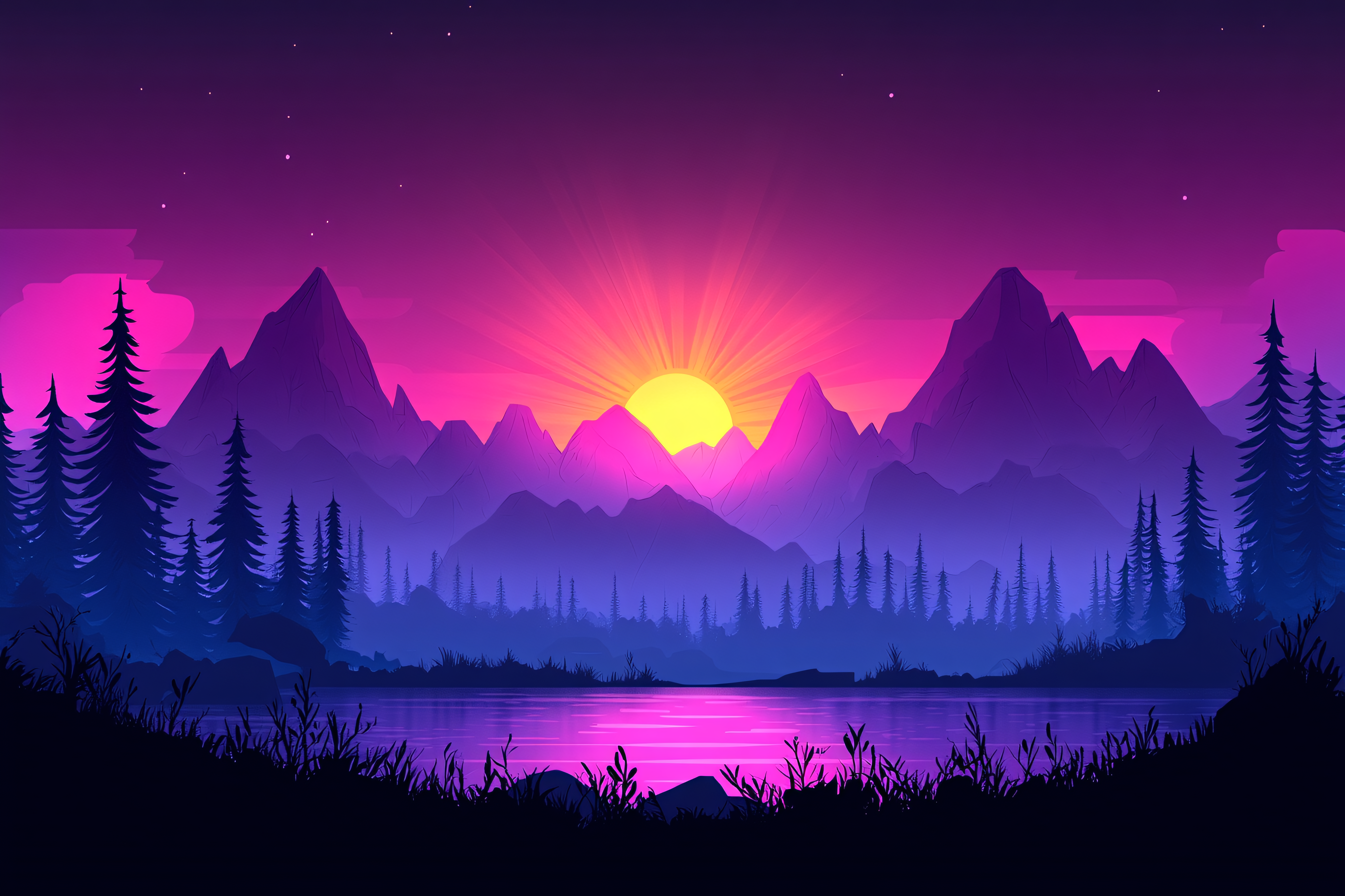 Mountain Sunset Landscape