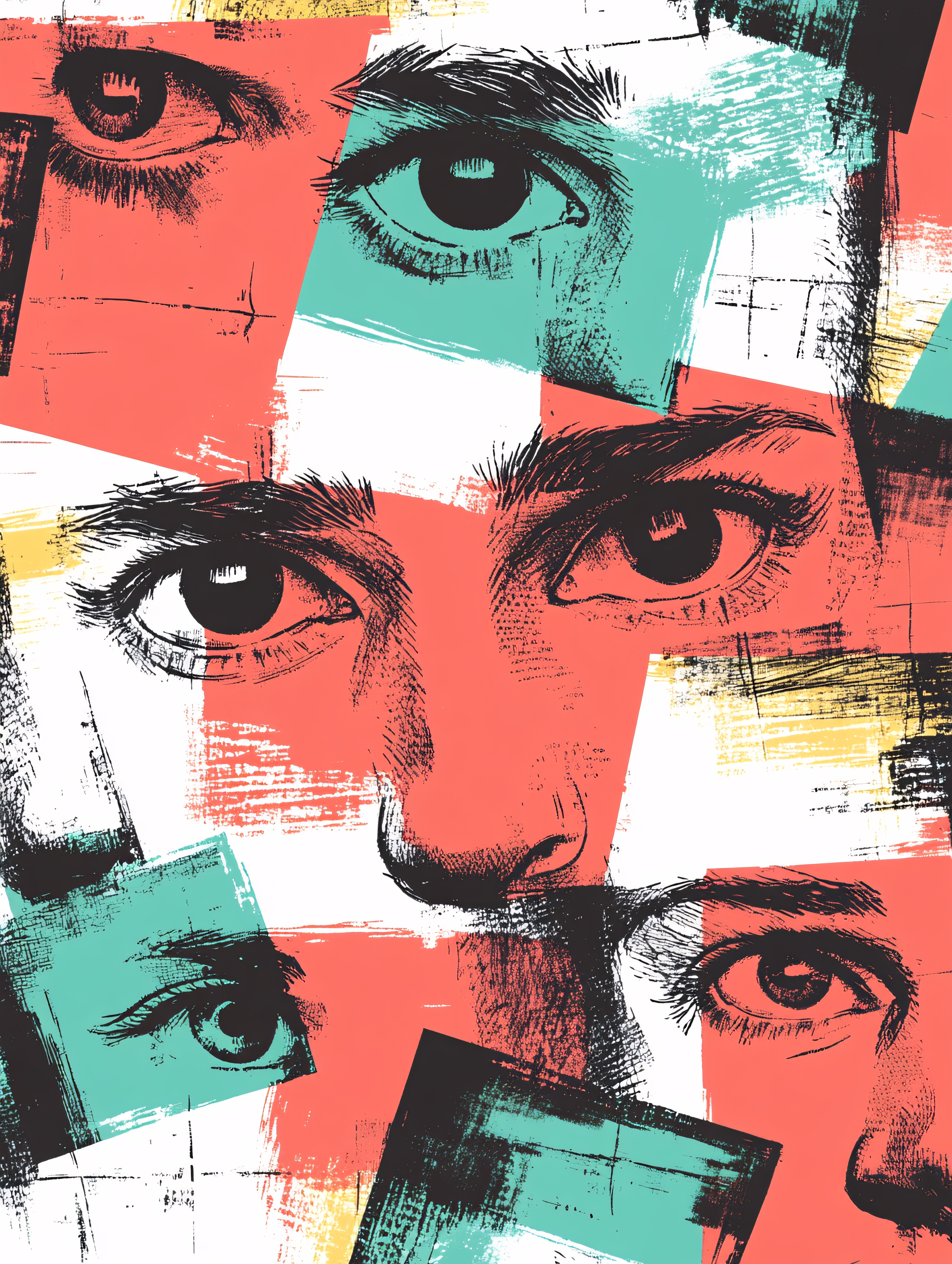 Multiple Eyes Abstract Portrait