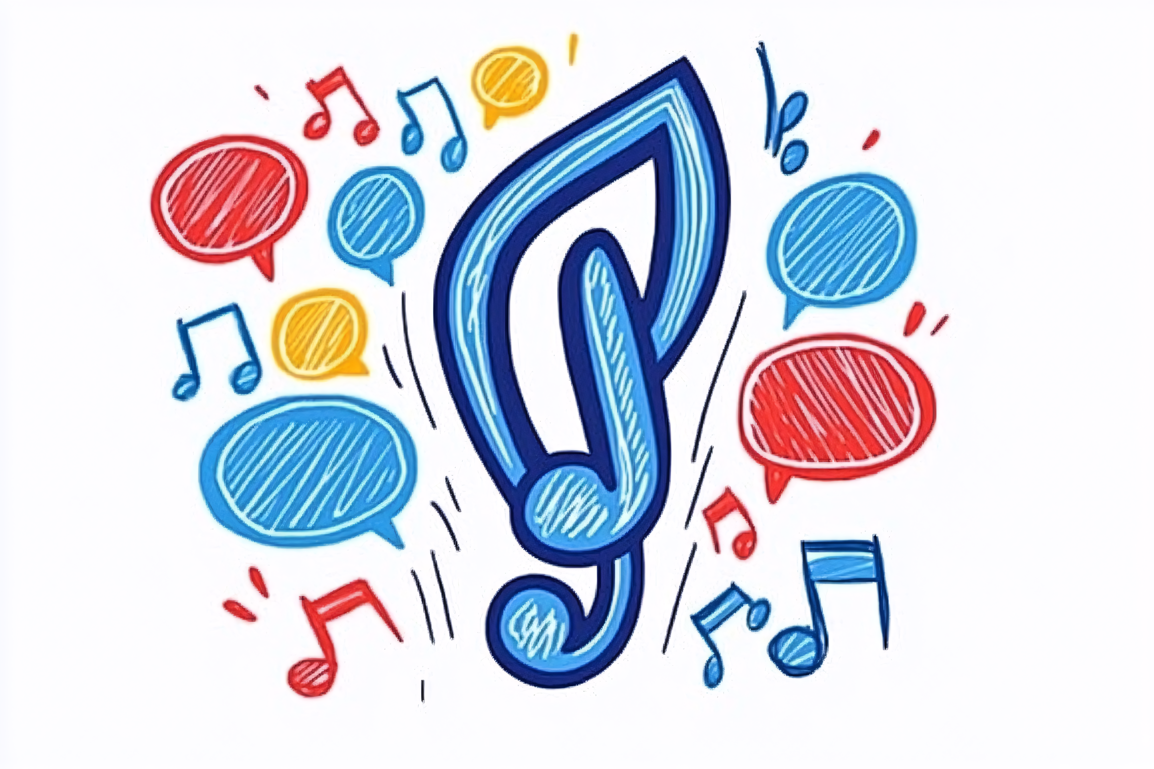 Music and Speech Bubbles Illustration