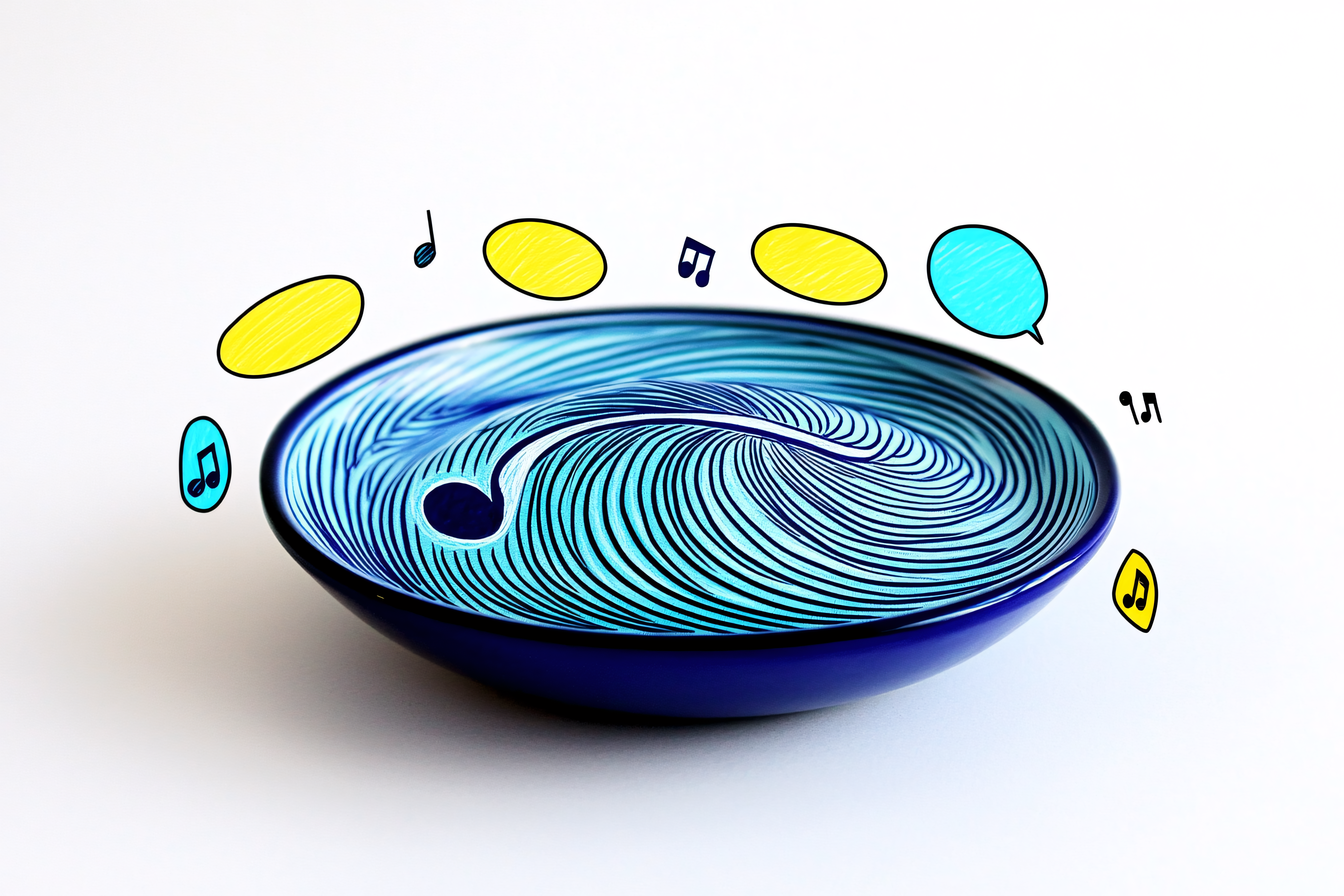 Musical Bowl with Speech Bubbles