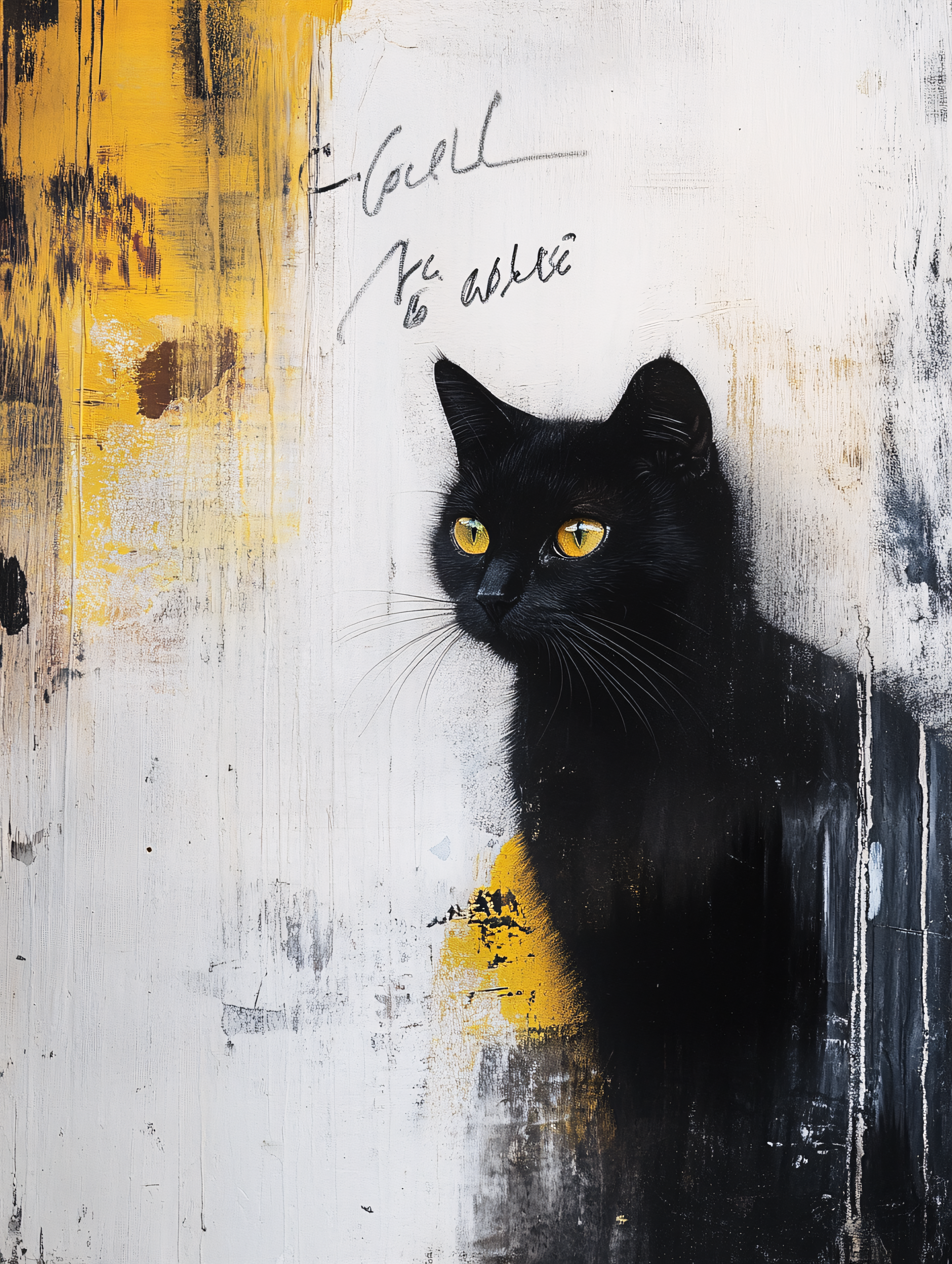 Mysterious Black Cat Portrait