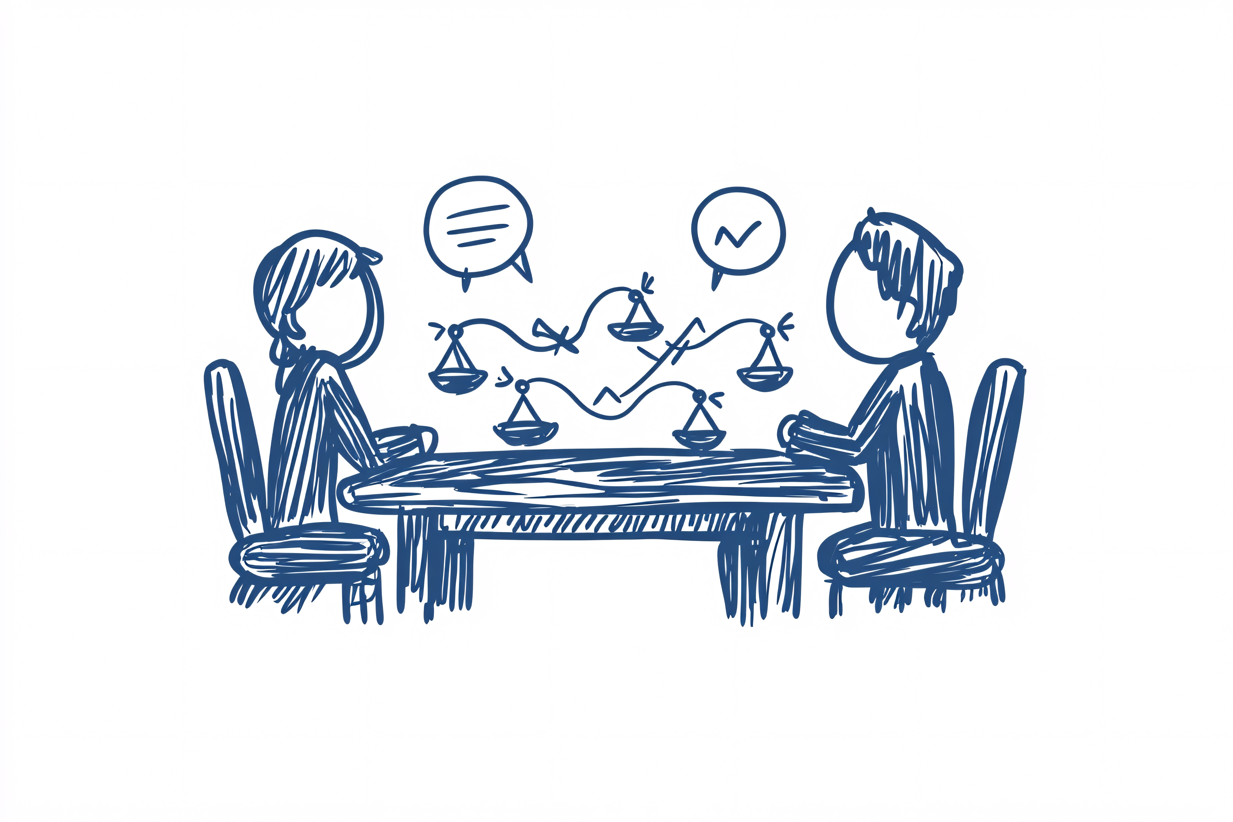 Negotiation At Table Sketch