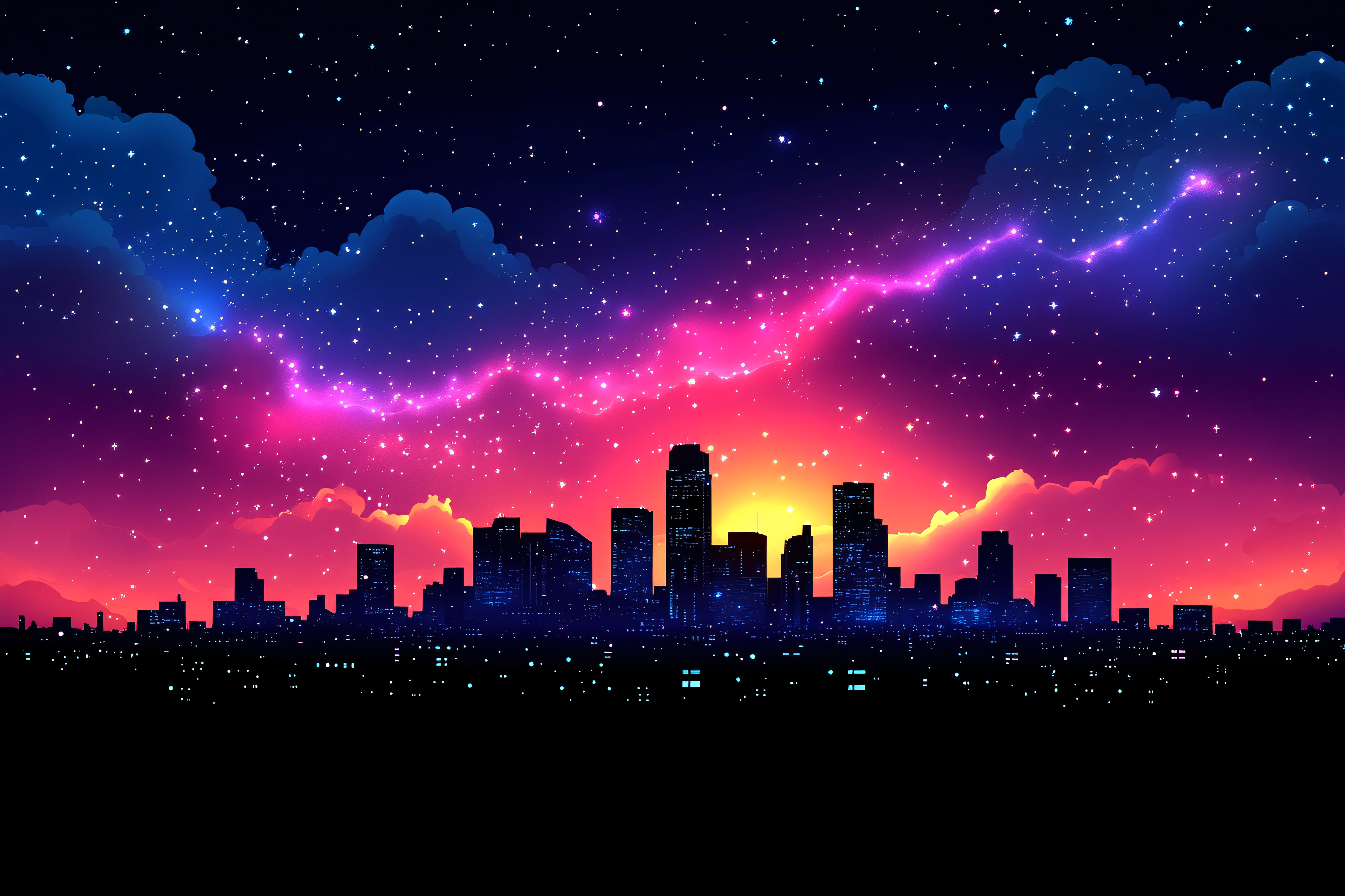 Neon Cityscape at Twilight
