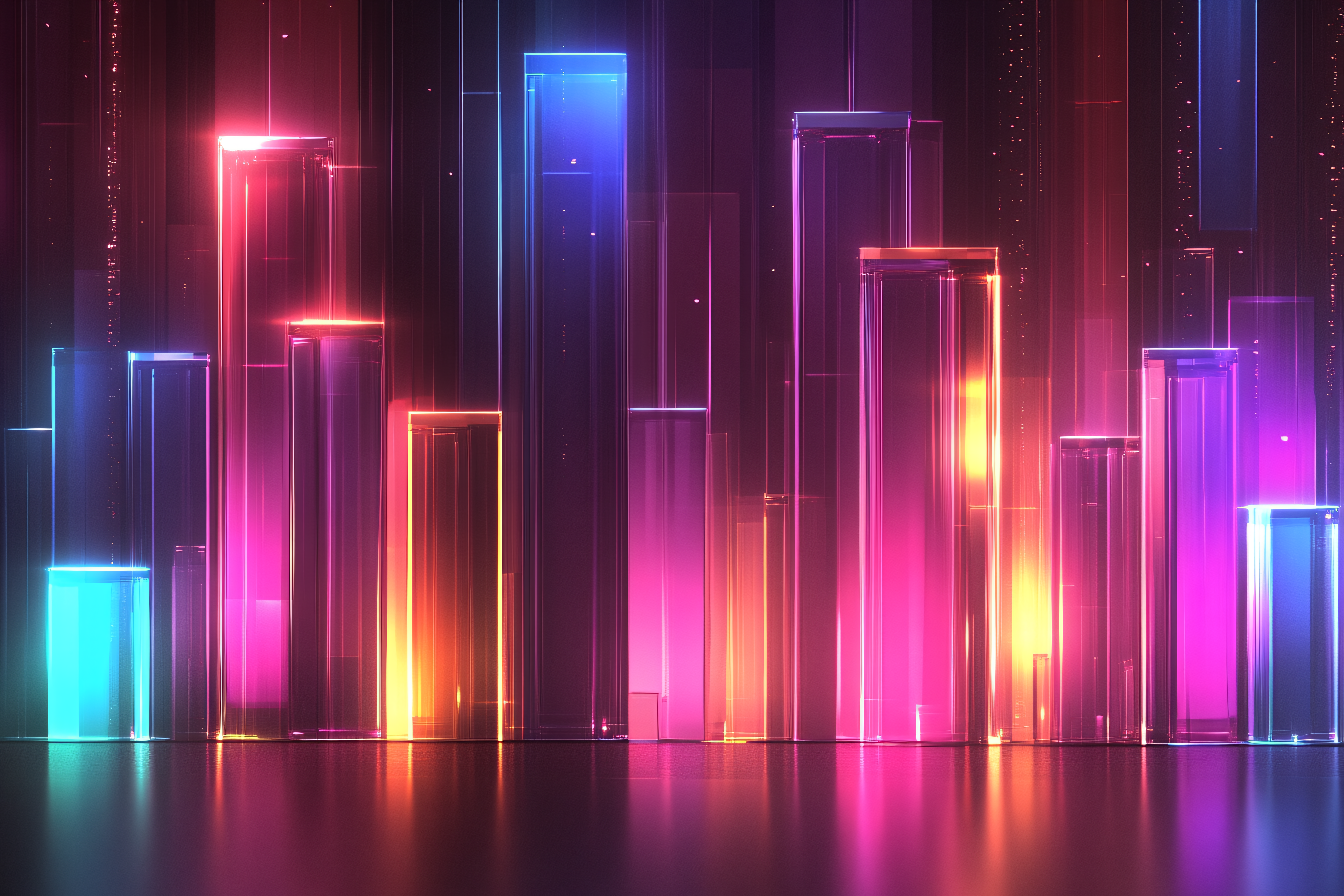 Neon Cityscape Bars