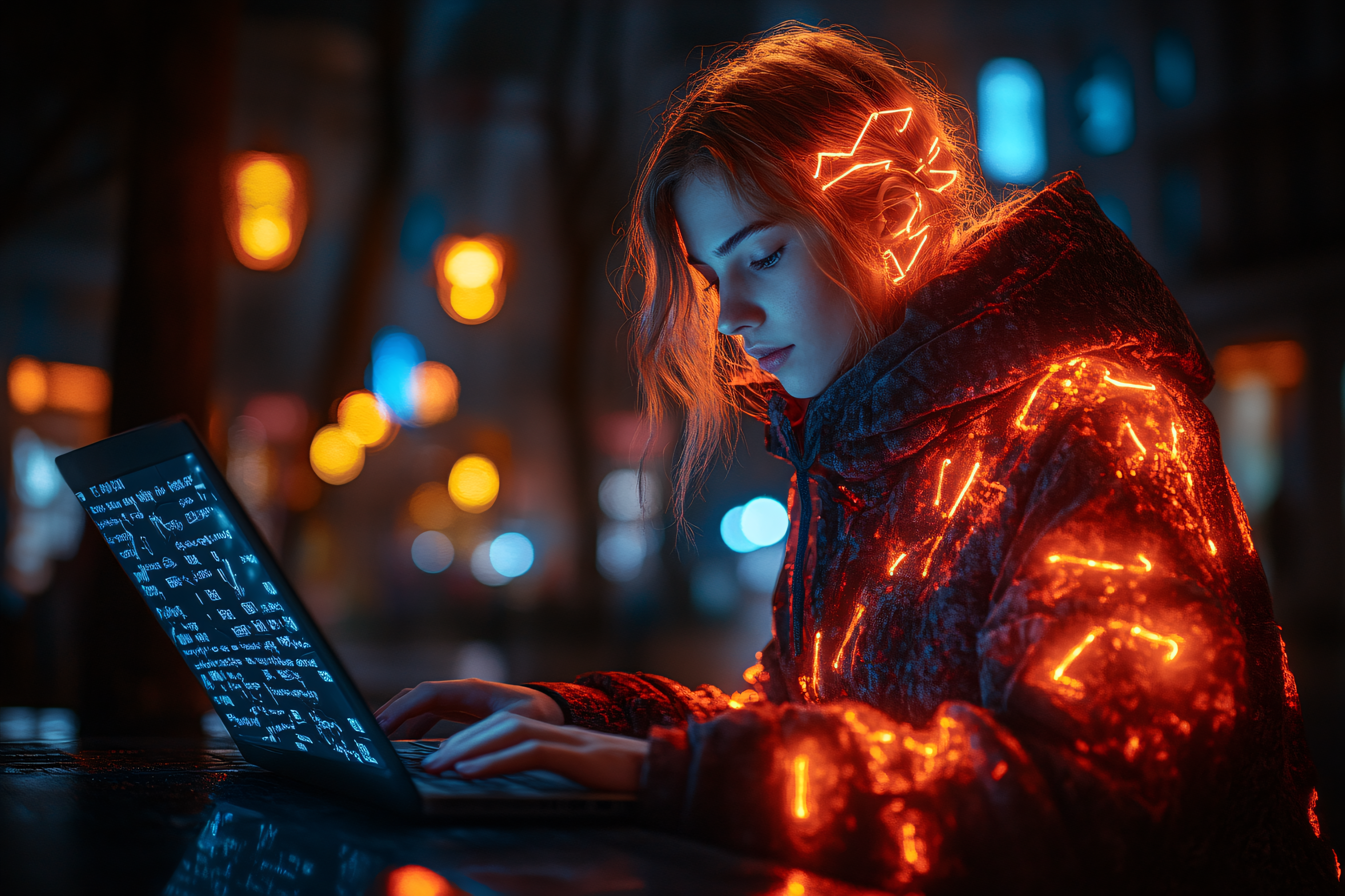 Neon Coder In Cyberpunk Style